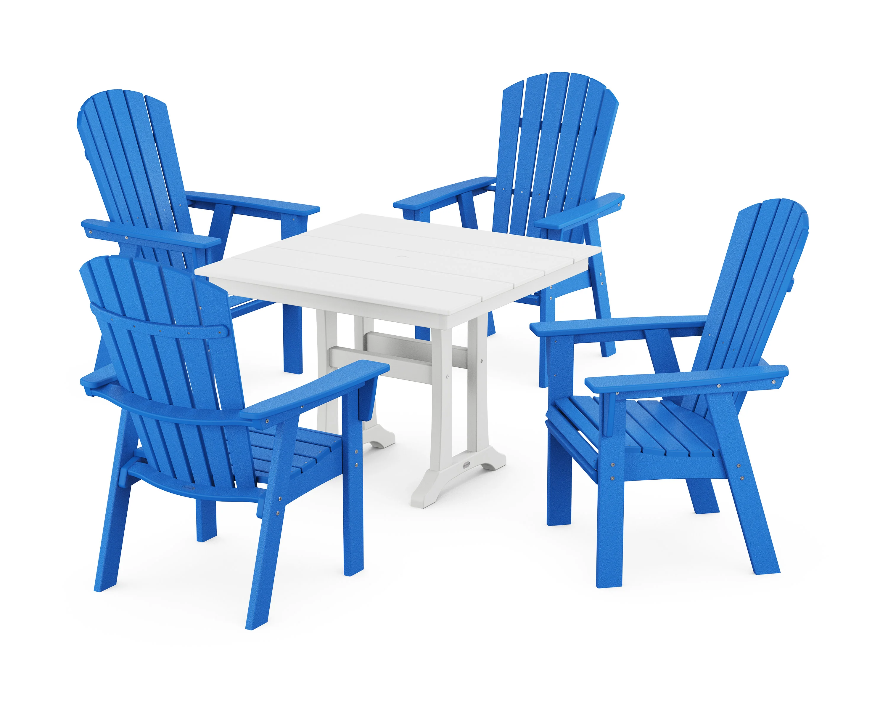 Nautical Adirondack 5-Piece Farmhouse Dining Set With Trestle Legs - Image 14