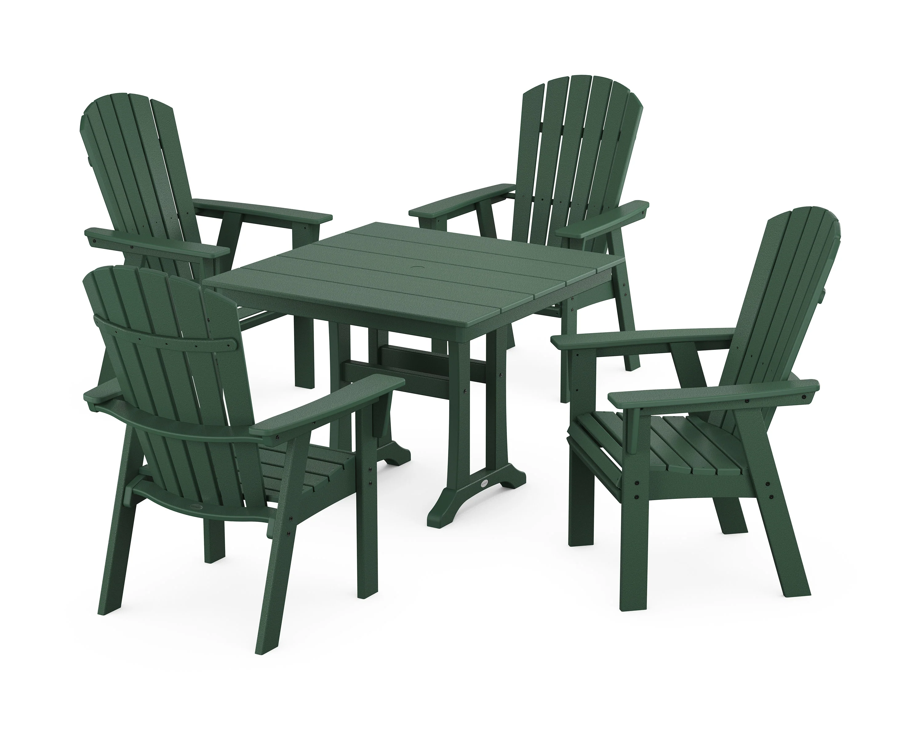 Nautical Adirondack 5-Piece Farmhouse Dining Set With Trestle Legs - Image 15