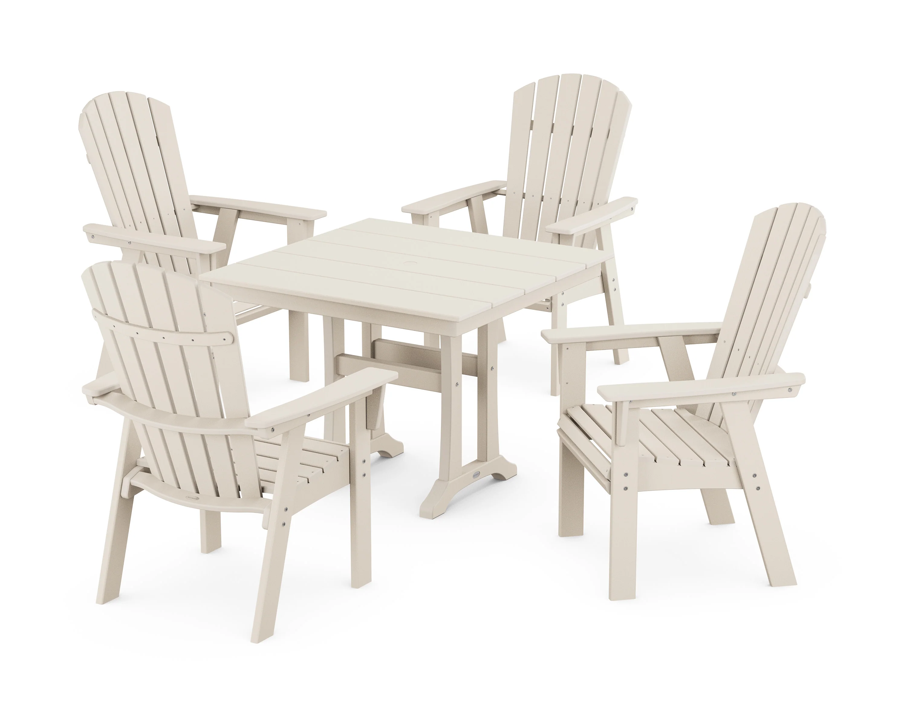 Nautical Adirondack 5-Piece Farmhouse Dining Set With Trestle Legs - Image 16