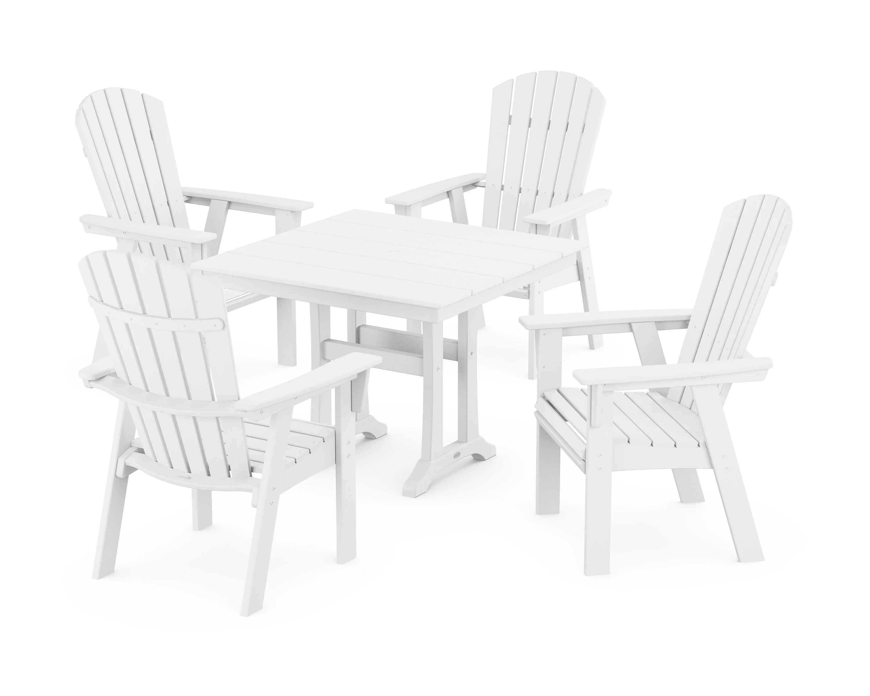 Nautical Adirondack 5-Piece Farmhouse Dining Set With Trestle Legs - Image 17