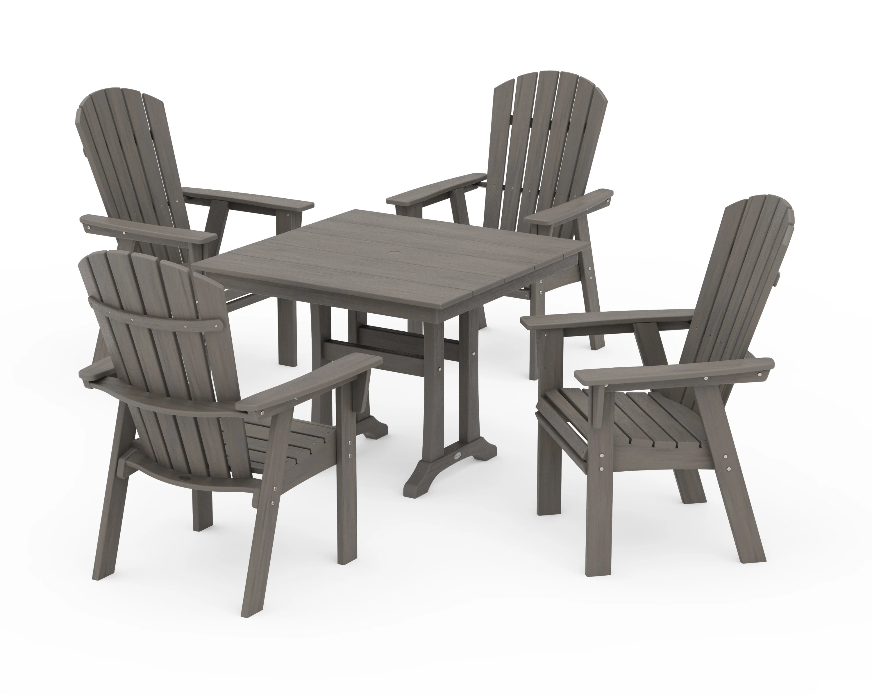 Nautical Adirondack 5-Piece Farmhouse Dining Set With Trestle Legs - Image 20