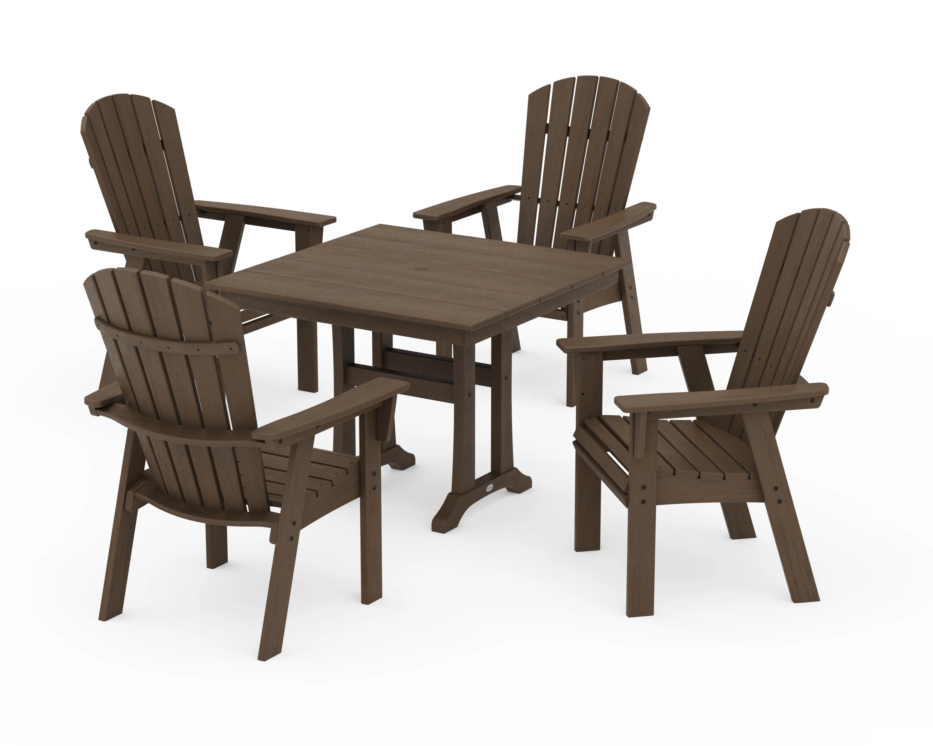 Nautical Adirondack 5-Piece Farmhouse Dining Set With Trestle Legs - Image 21