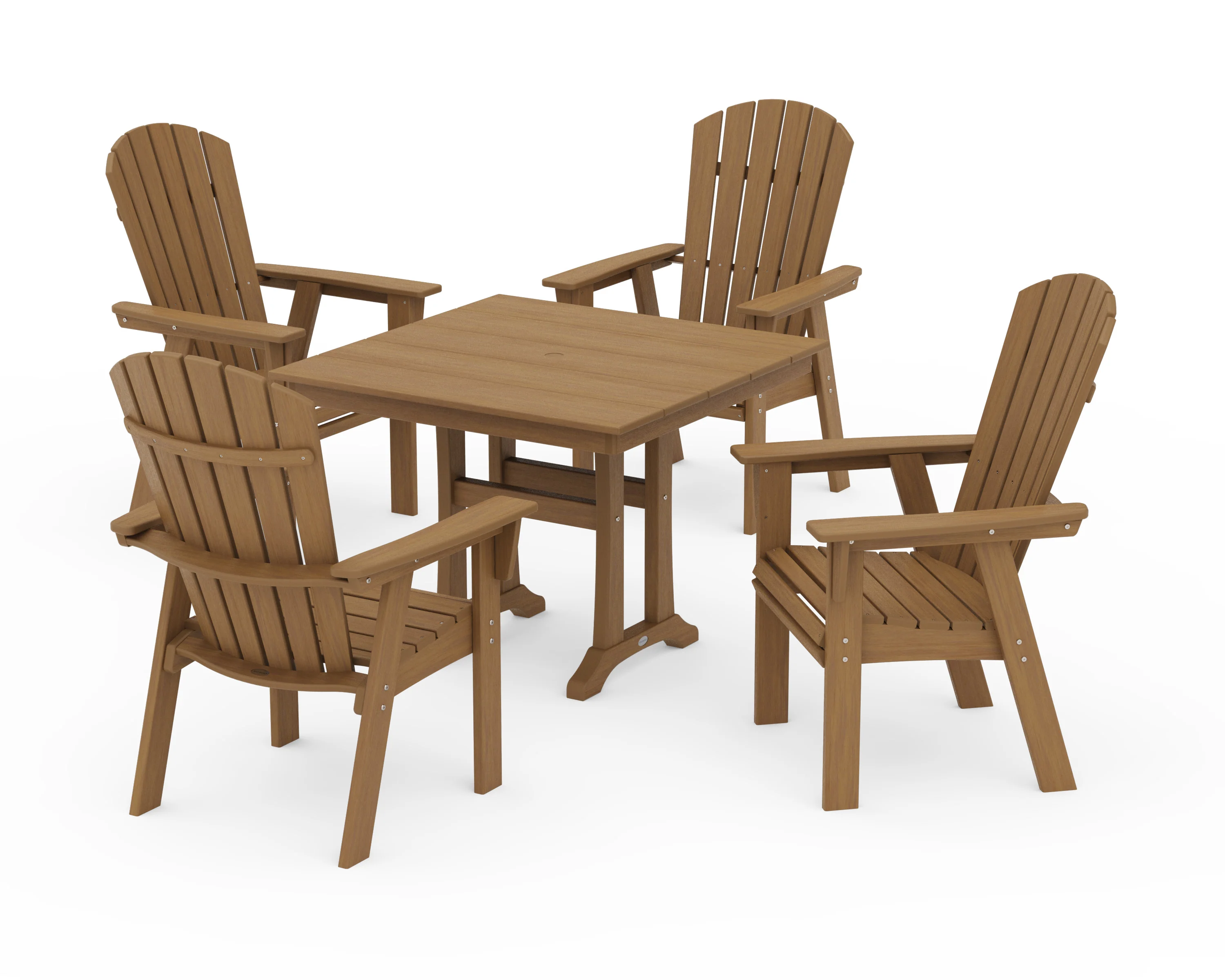 Nautical Adirondack 5-Piece Farmhouse Dining Set With Trestle Legs - Image 22