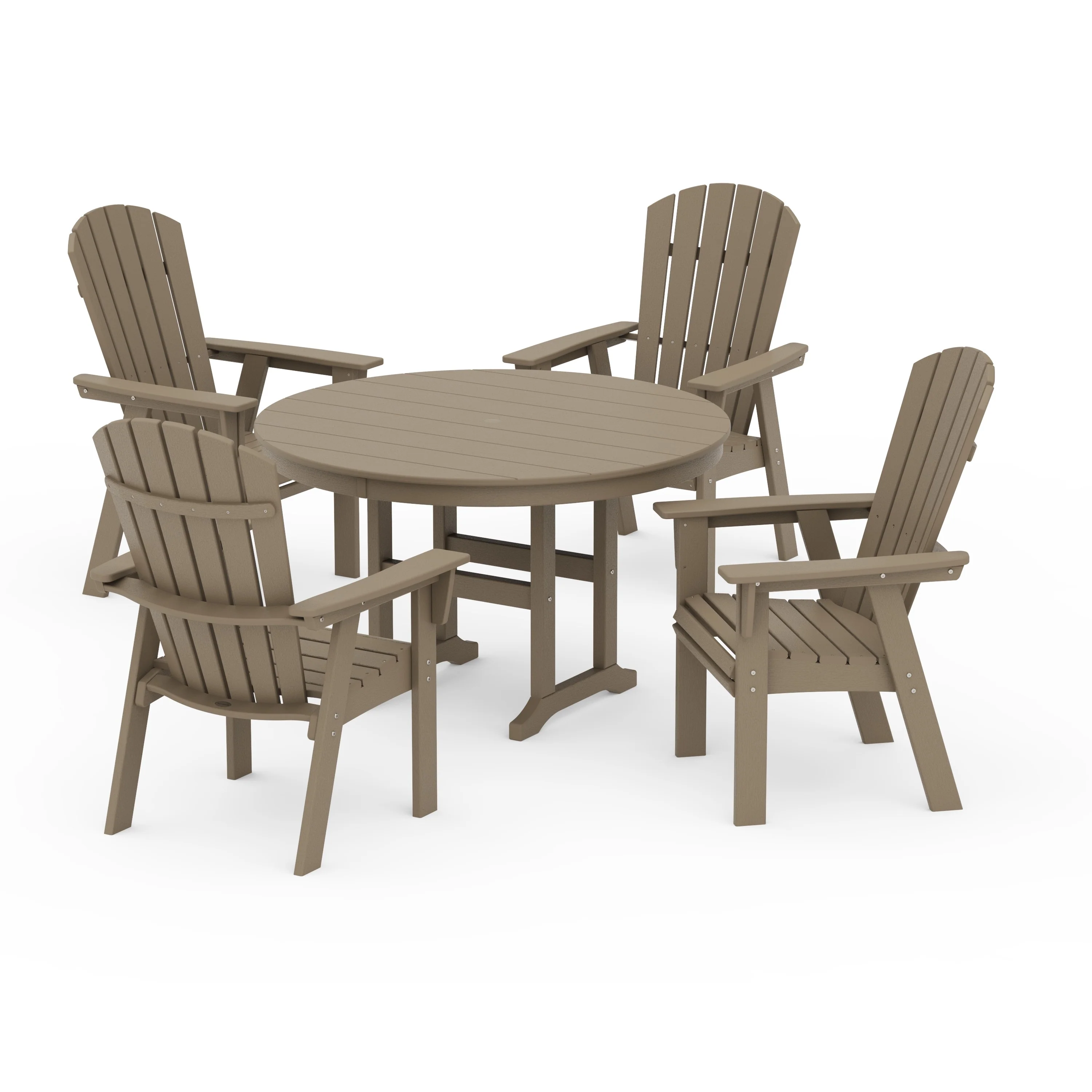 Nautical Adirondack 5-Piece Round Farmhouse Dining Set - Image 7