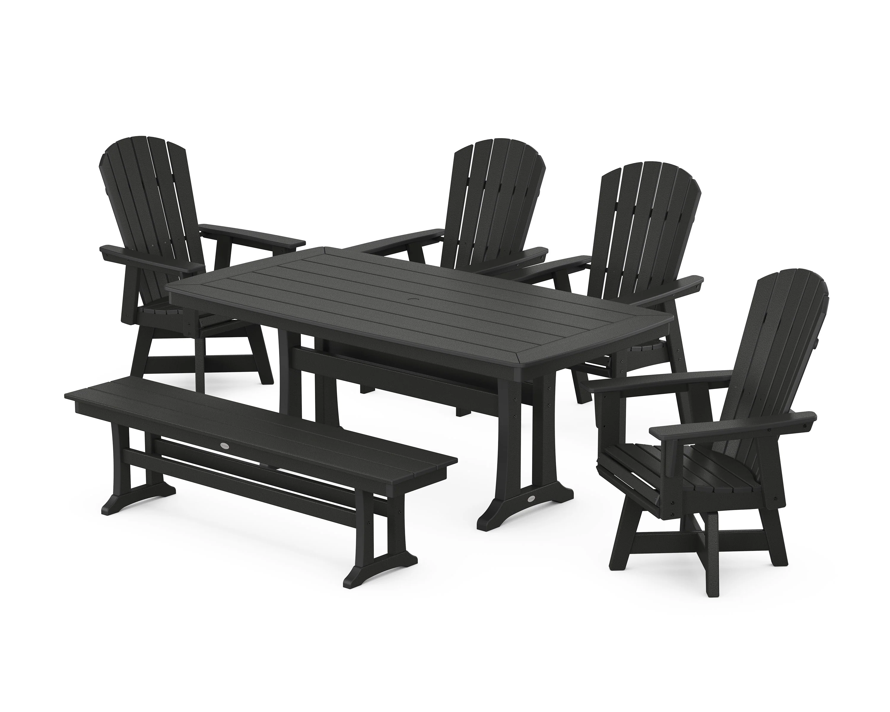 Nautical Adirondack Swivel 6-Piece Dining Set with Trestle Legs - Image 10