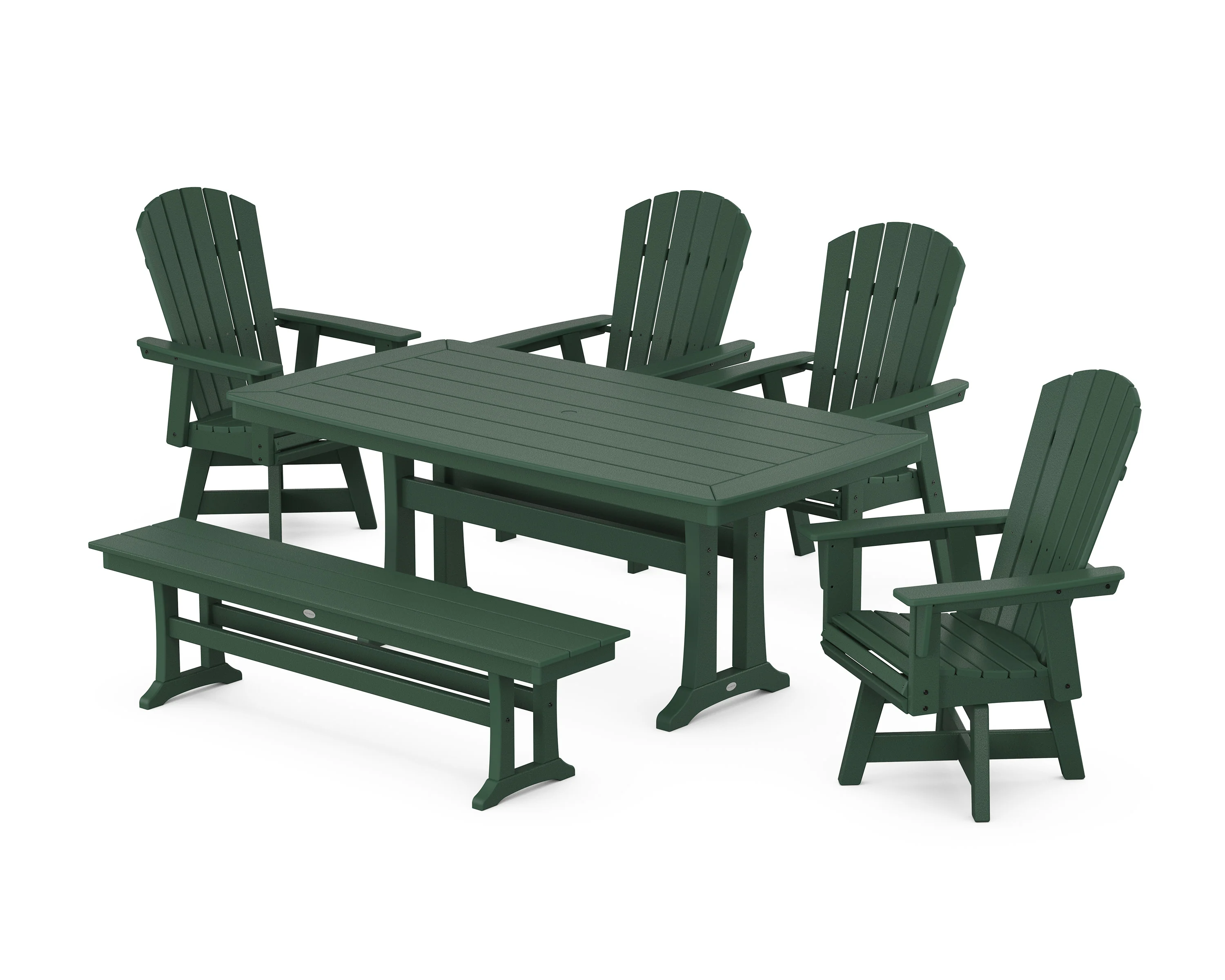 Nautical Adirondack Swivel 6-Piece Dining Set with Trestle Legs - Image 12