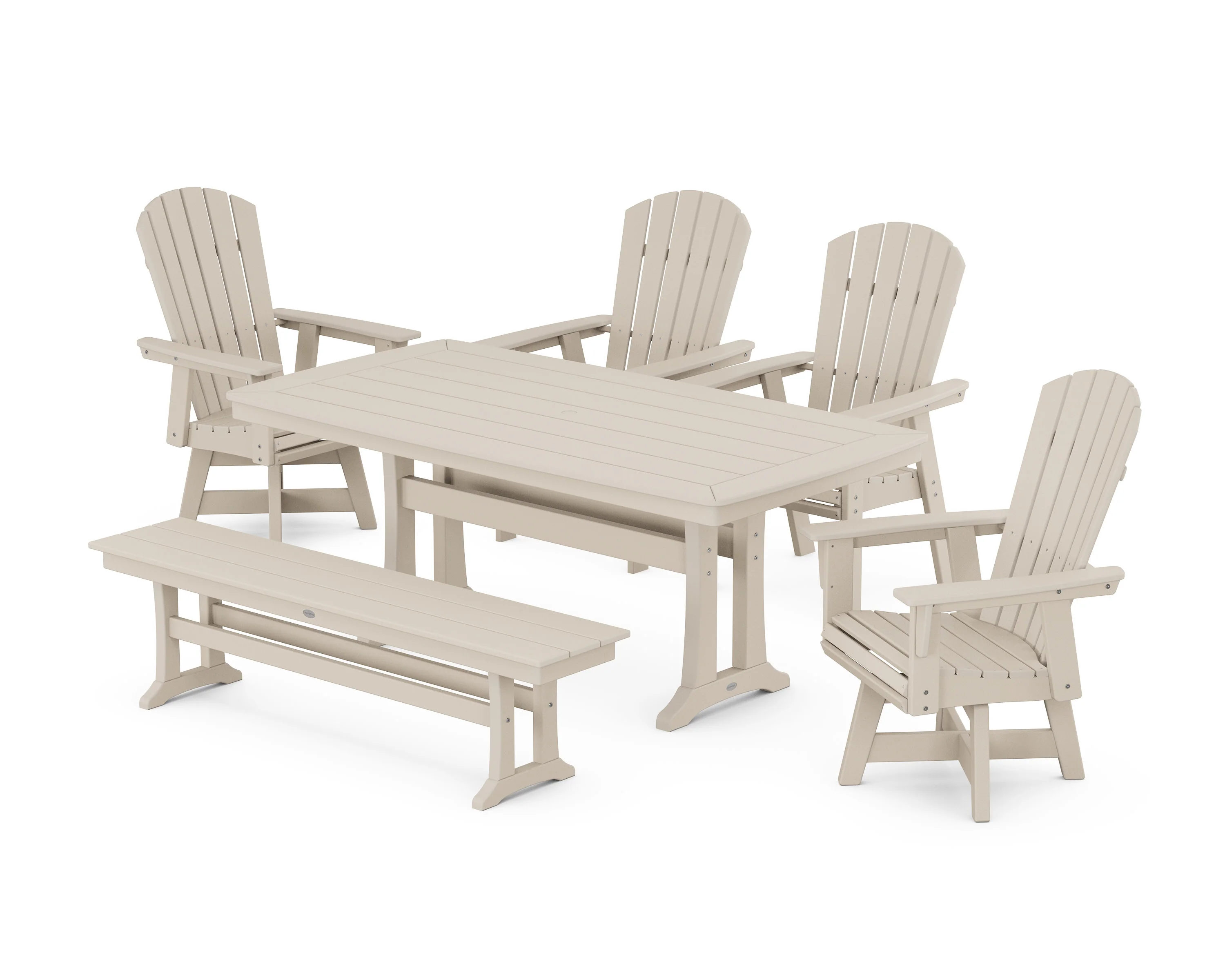 Nautical Adirondack Swivel 6-Piece Dining Set with Trestle Legs - Image 4