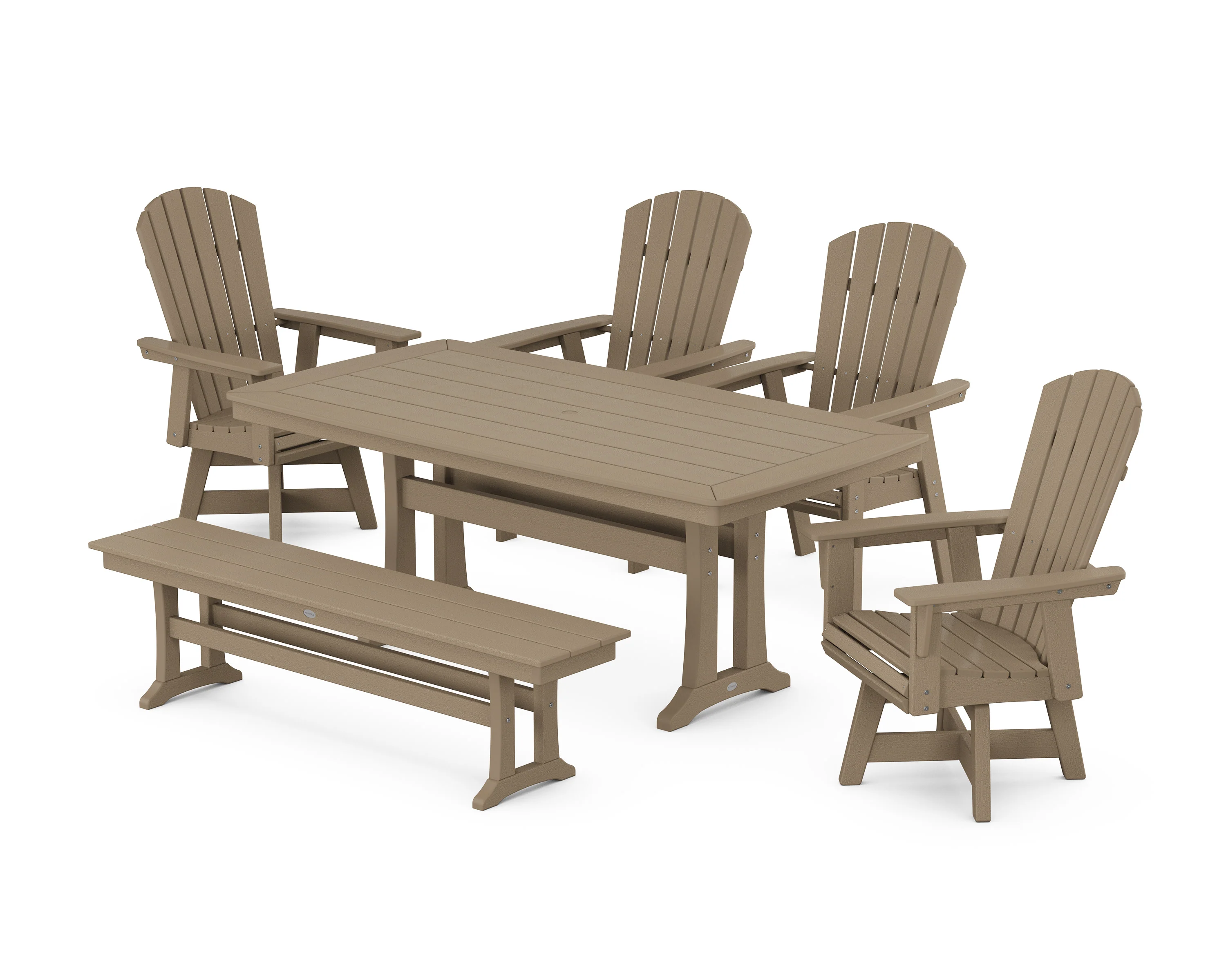 Nautical Adirondack Swivel 6-Piece Dining Set with Trestle Legs - Image 6