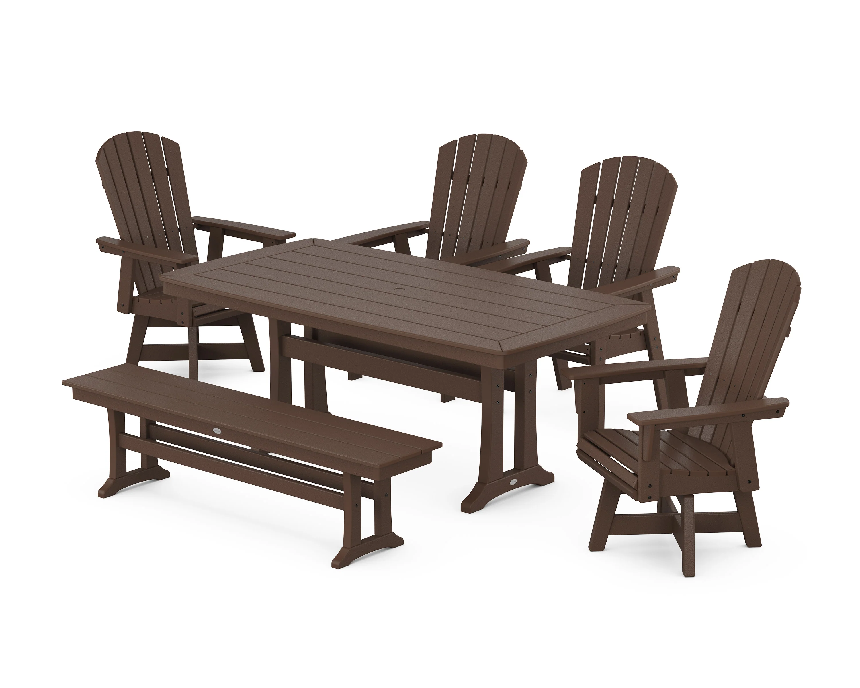 Nautical Adirondack Swivel 6-Piece Dining Set with Trestle Legs - Image 7