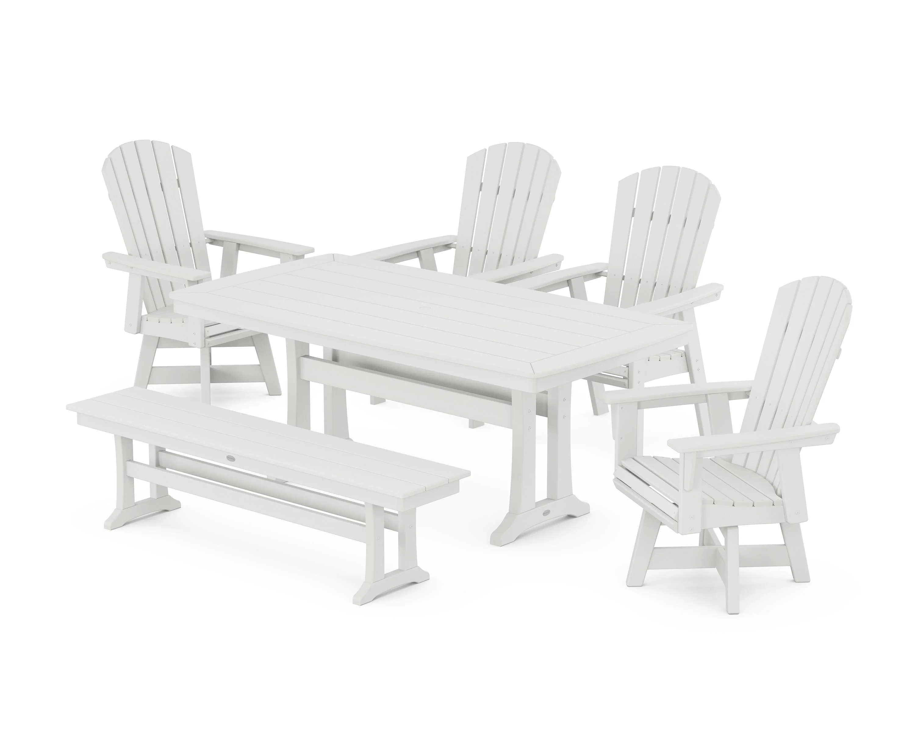 Nautical Adirondack Swivel 6-Piece Dining Set with Trestle Legs - Image 8