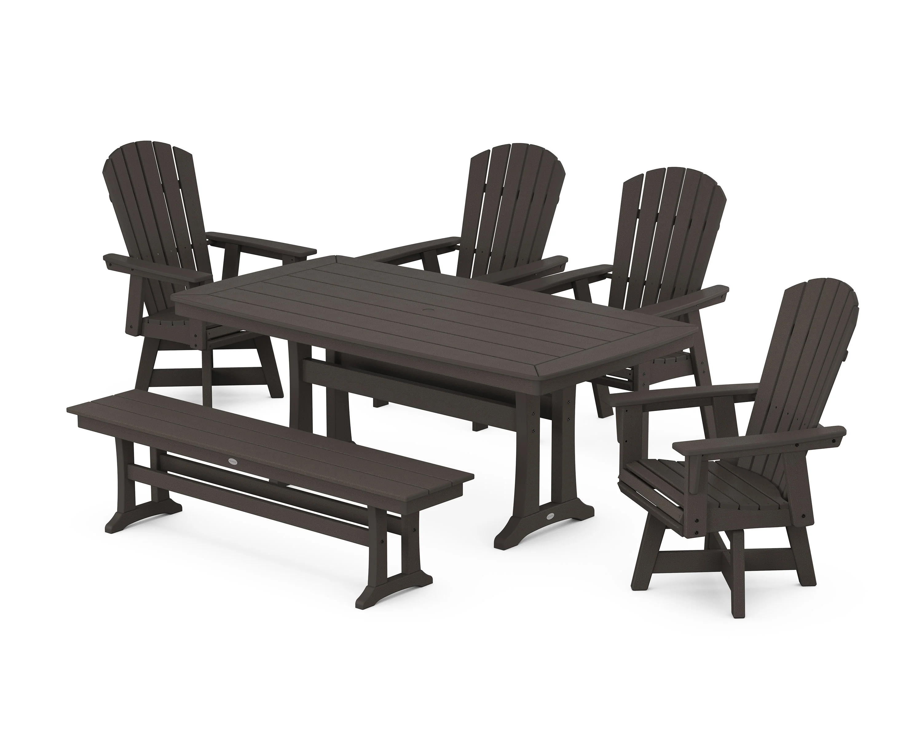 Nautical Adirondack Swivel 6-Piece Dining Set with Trestle Legs - Image 9