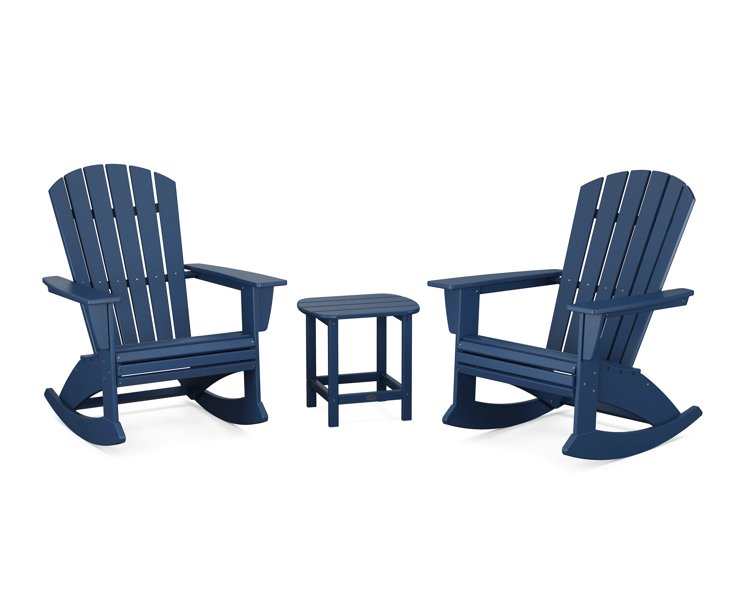 Nautical Curveback 3-Piece Adirondack Rocking Chair Set - Image 5