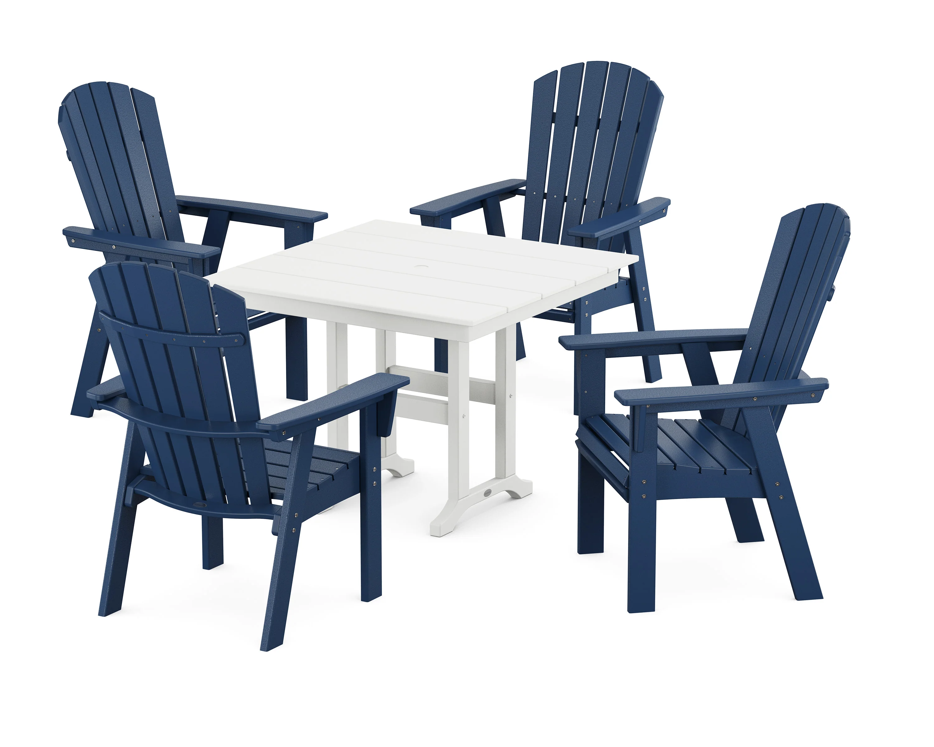 Nautical Curveback Adirondack 5-Piece Farmhouse Dining Set - Image 11