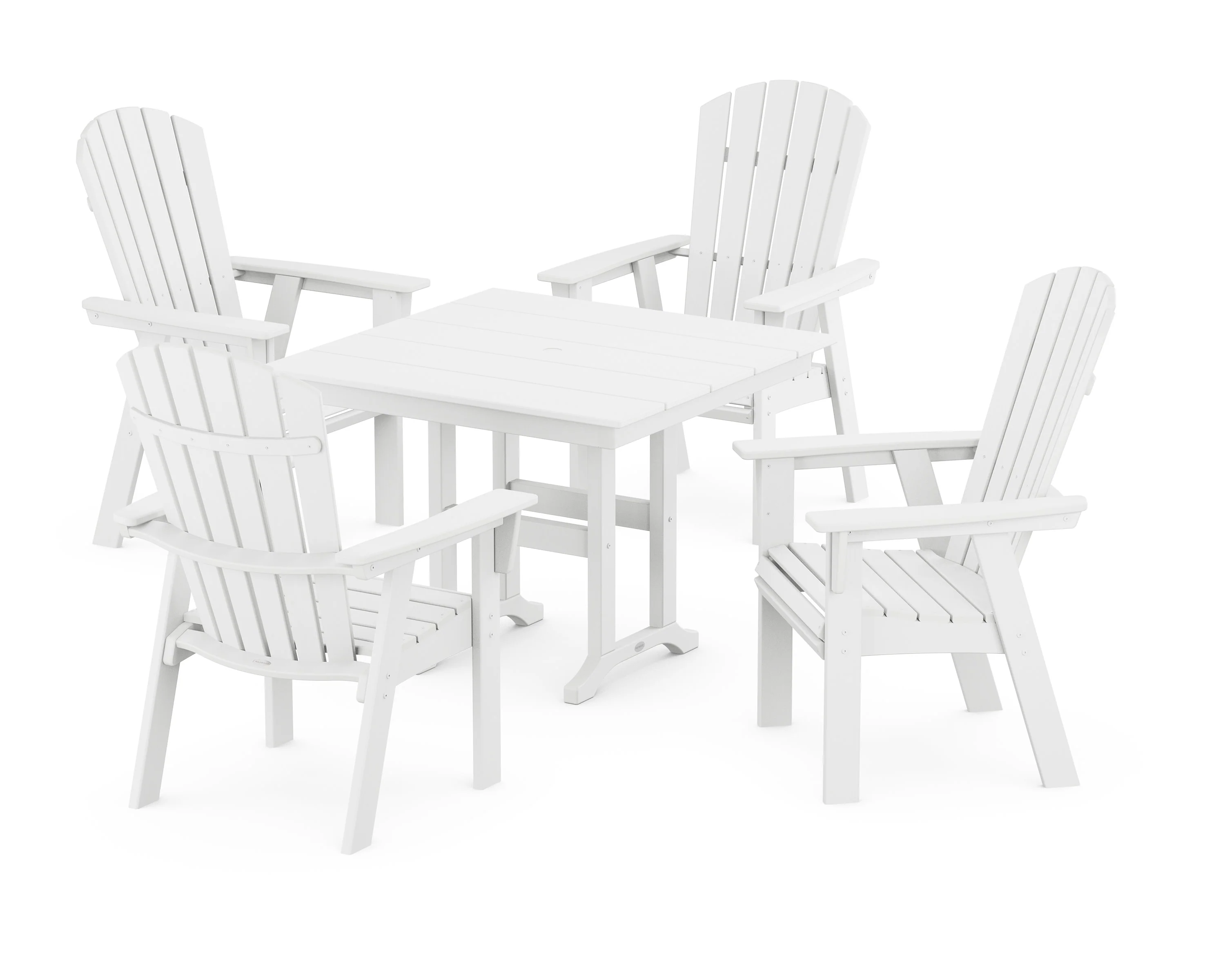 Nautical Curveback Adirondack 5-Piece Farmhouse Dining Set - Image 12