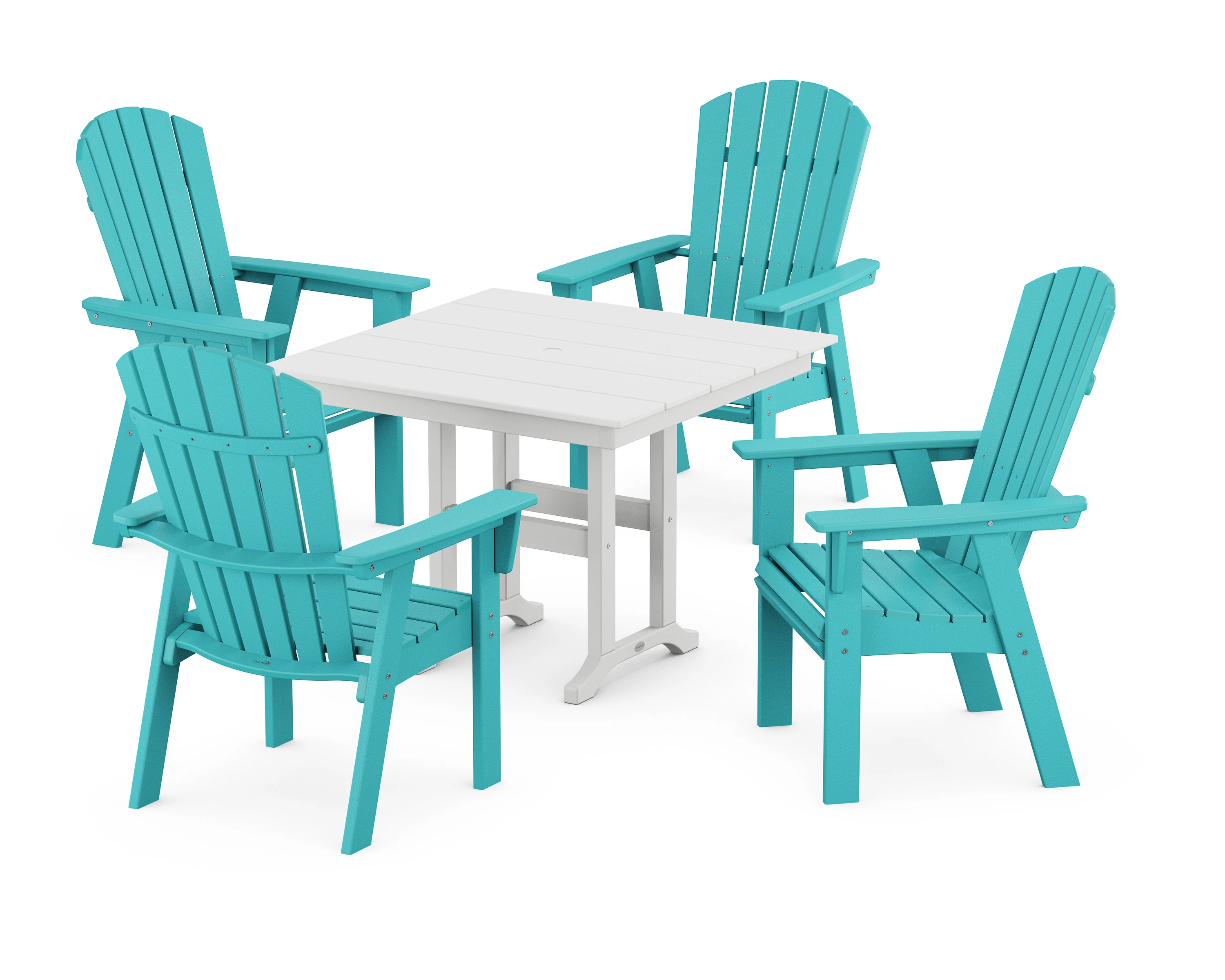 Nautical Curveback Adirondack 5-Piece Farmhouse Dining Set - Image 17