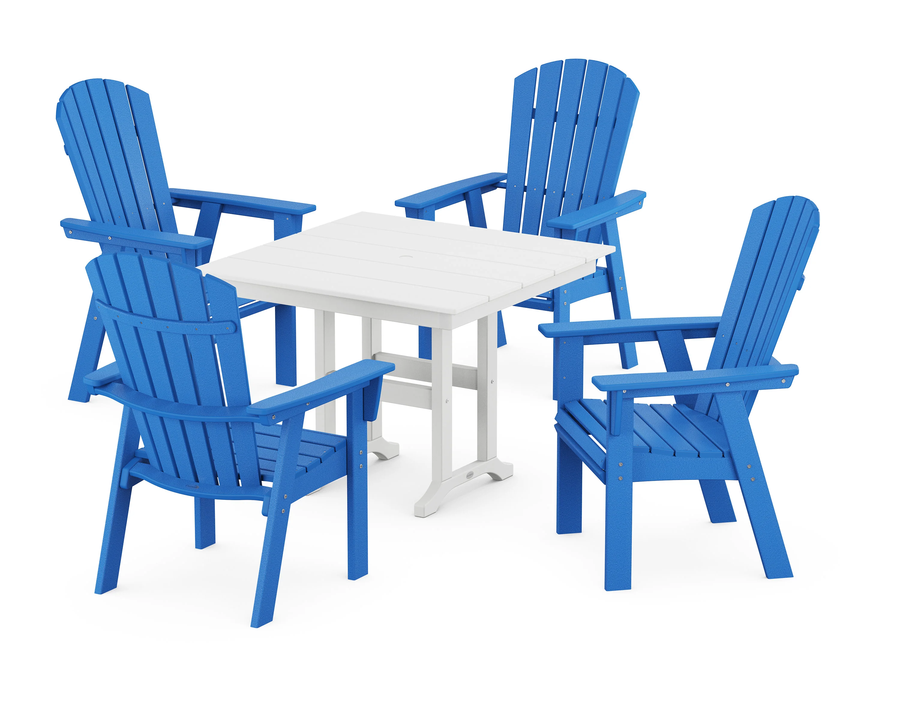 Nautical Curveback Adirondack 5-Piece Farmhouse Dining Set - Image 3