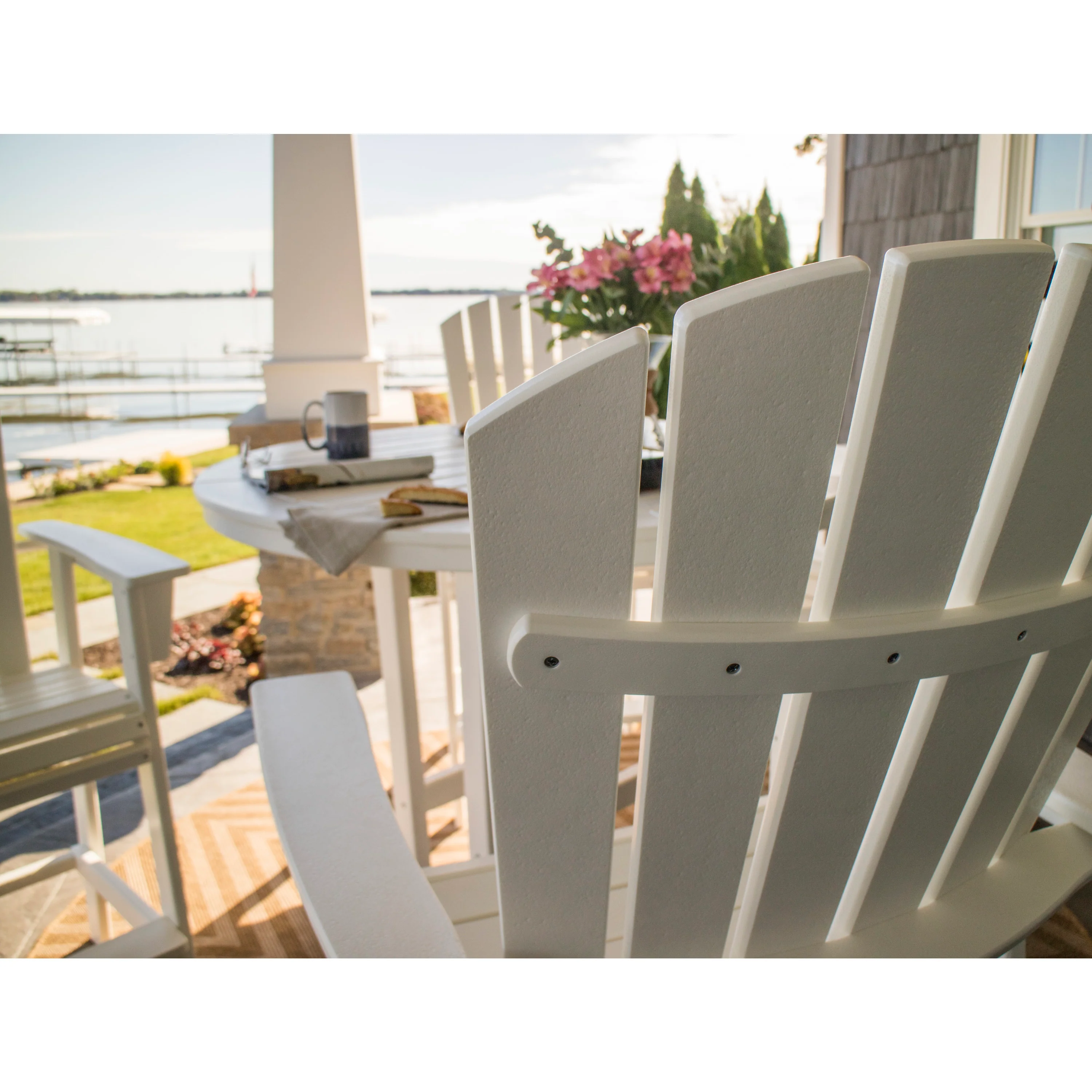 Nautical Curveback Adirondack 5-Piece Round Trestle Bar Set - Image 10