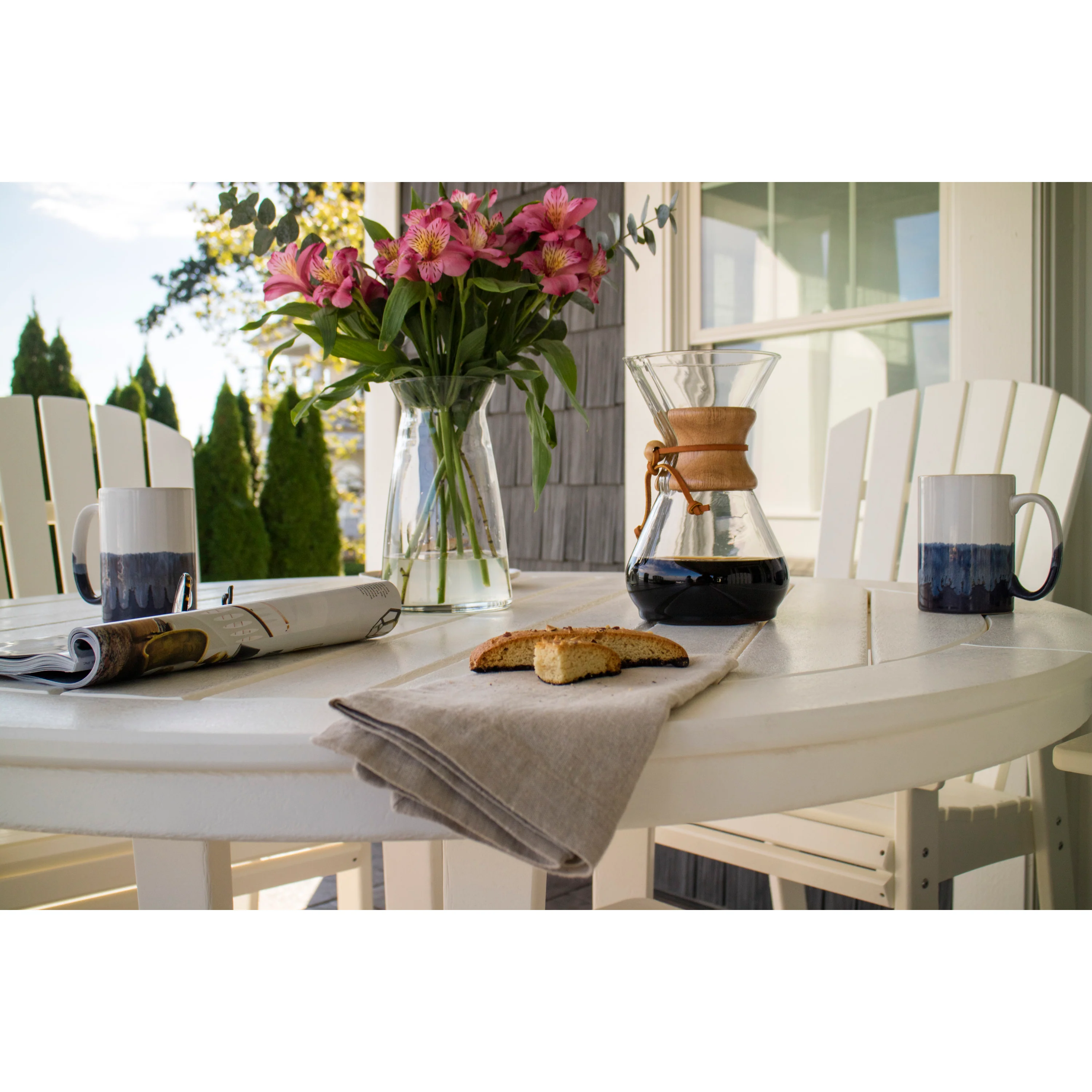 Nautical Curveback Adirondack 5-Piece Round Trestle Bar Set - Image 11