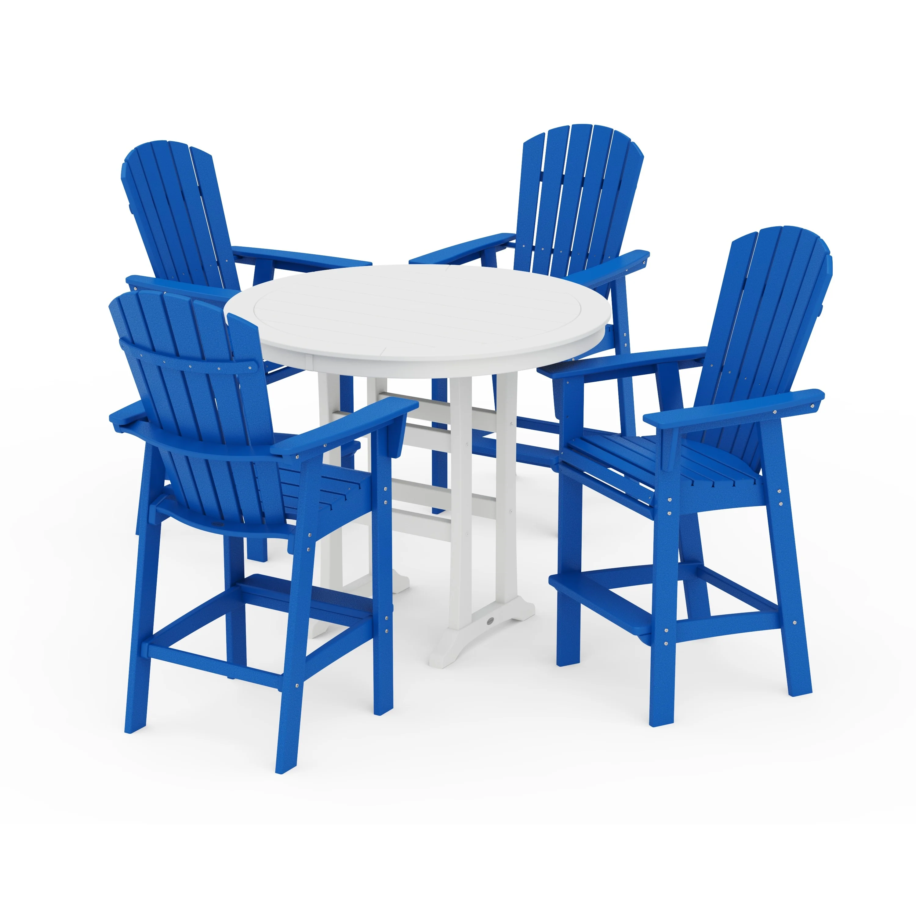 Nautical Curveback Adirondack 5-Piece Round Trestle Bar Set - Image 13