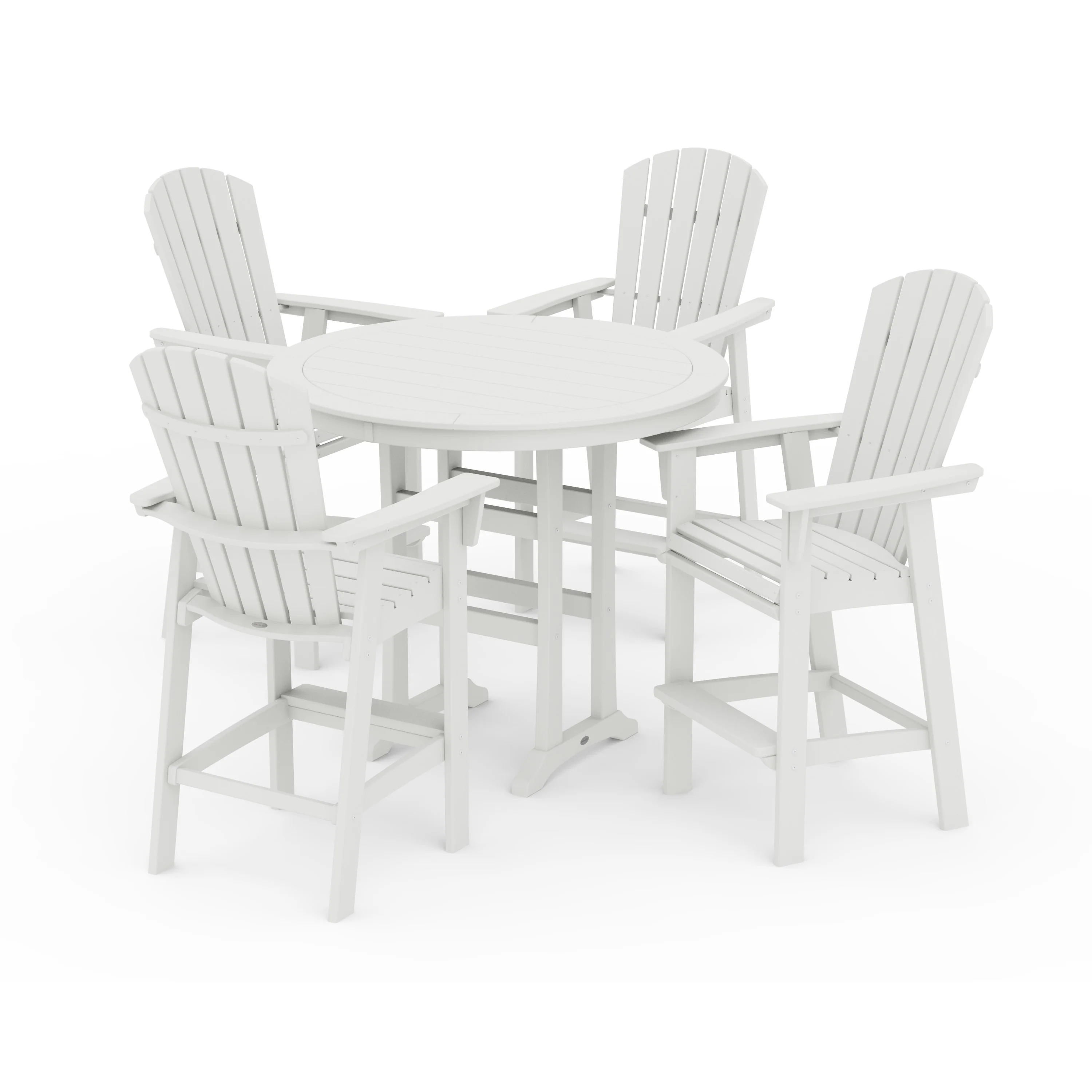Nautical Curveback Adirondack 5-Piece Round Trestle Bar Set - Image 14