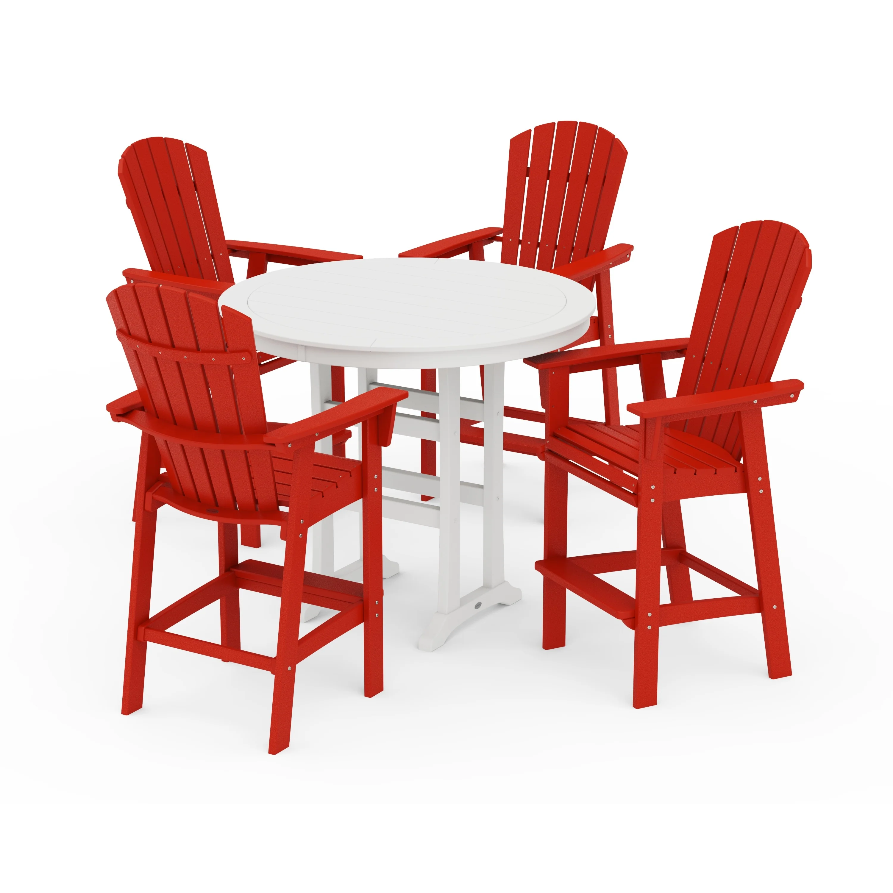 Nautical Curveback Adirondack 5-Piece Round Trestle Bar Set - Image 15