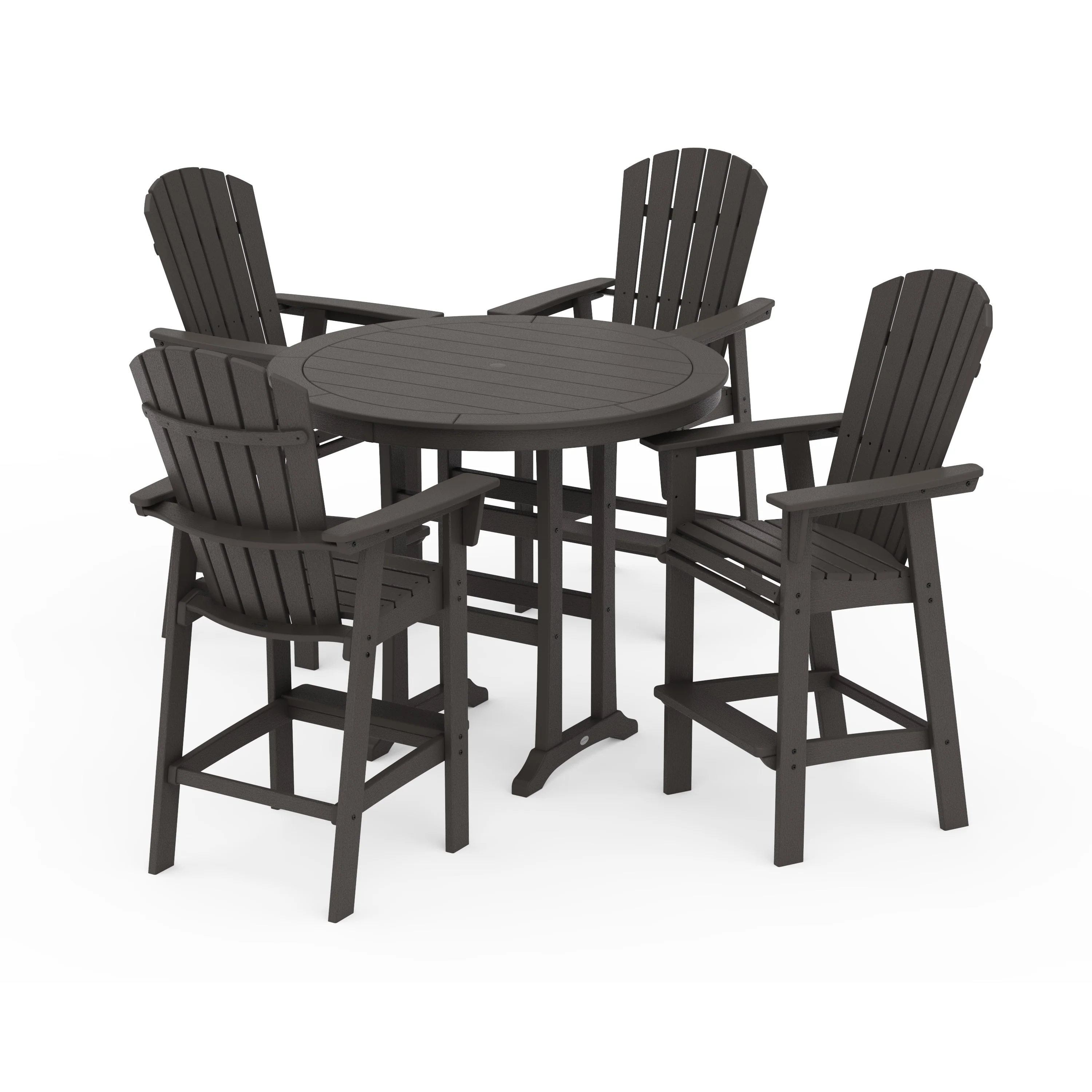 Nautical Curveback Adirondack 5-Piece Round Trestle Bar Set - Image 18