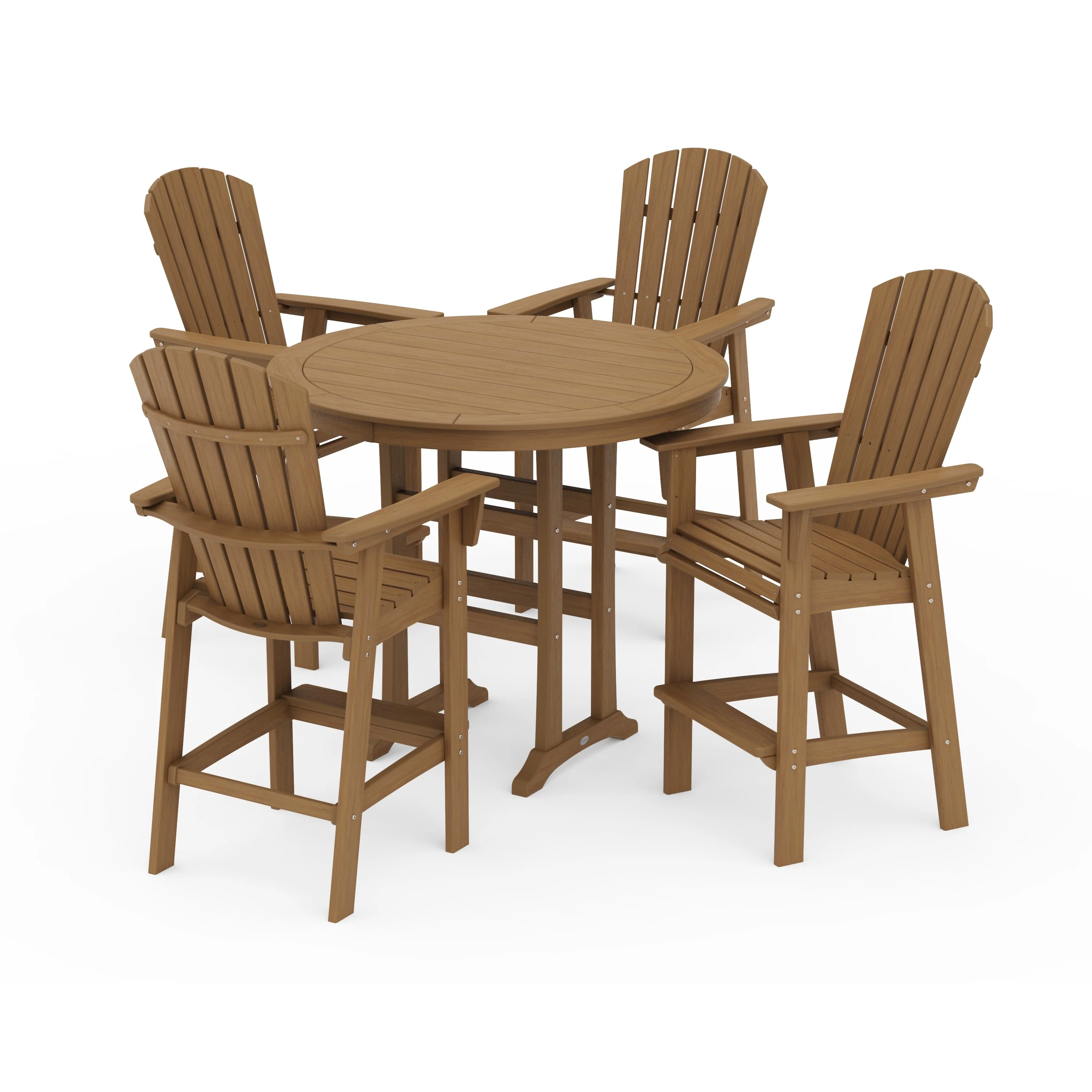 Nautical Curveback Adirondack 5-Piece Round Trestle Bar Set - Image 19