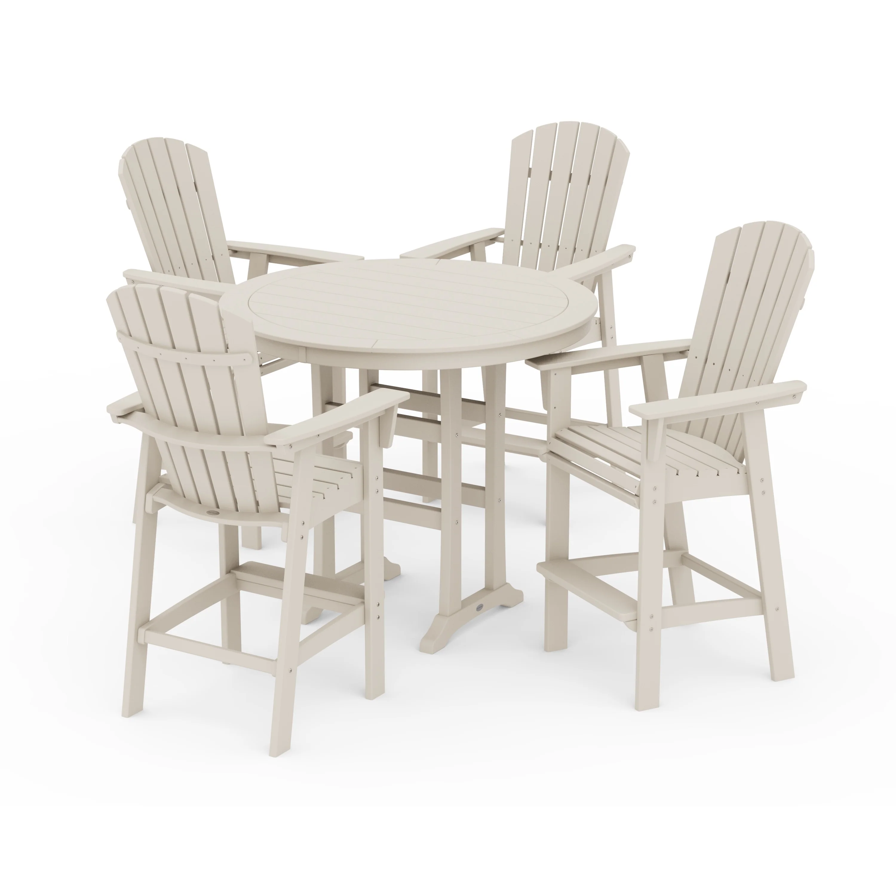 Nautical Curveback Adirondack 5-Piece Round Trestle Bar Set - Image 20