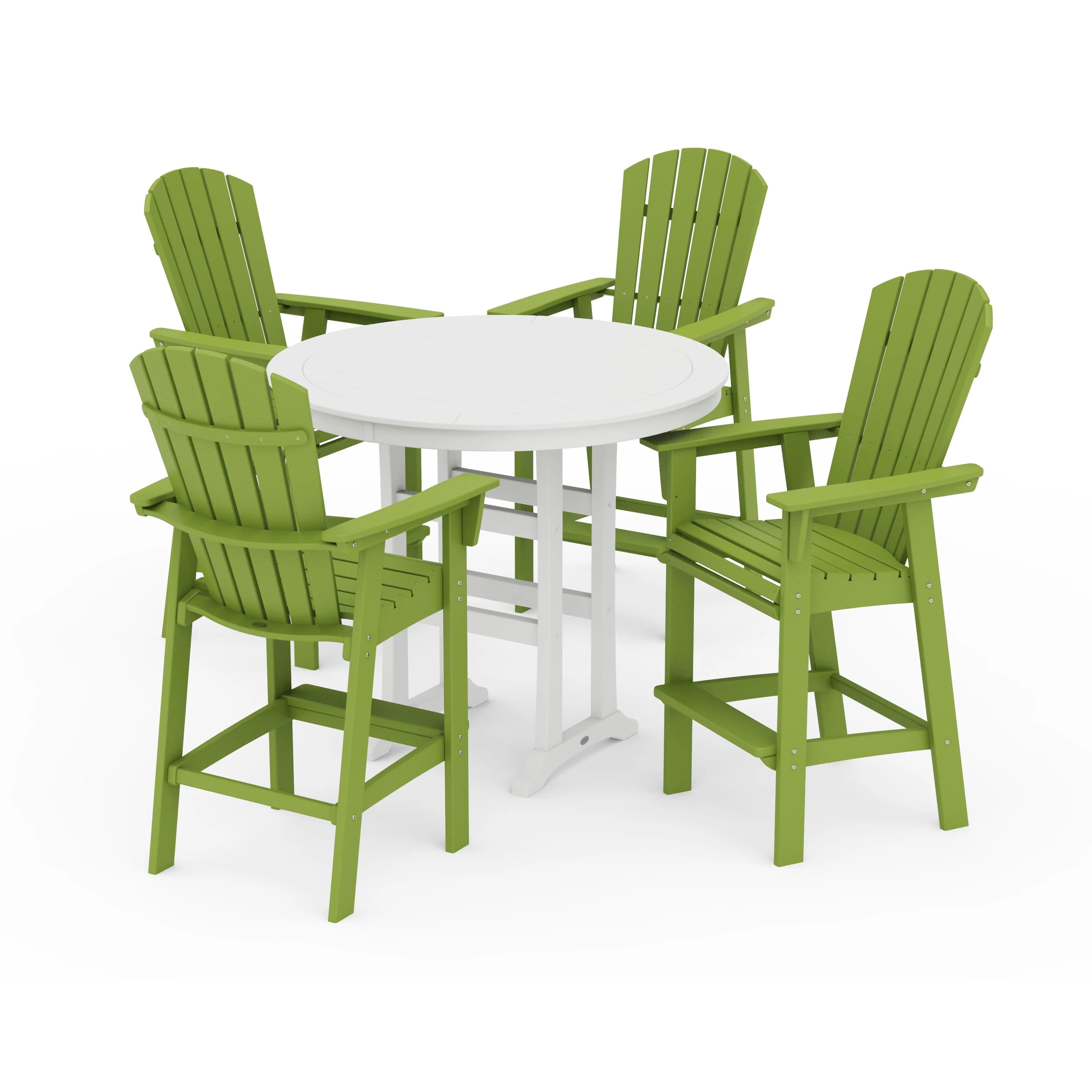 Nautical Curveback Adirondack 5-Piece Round Trestle Bar Set - Image 22