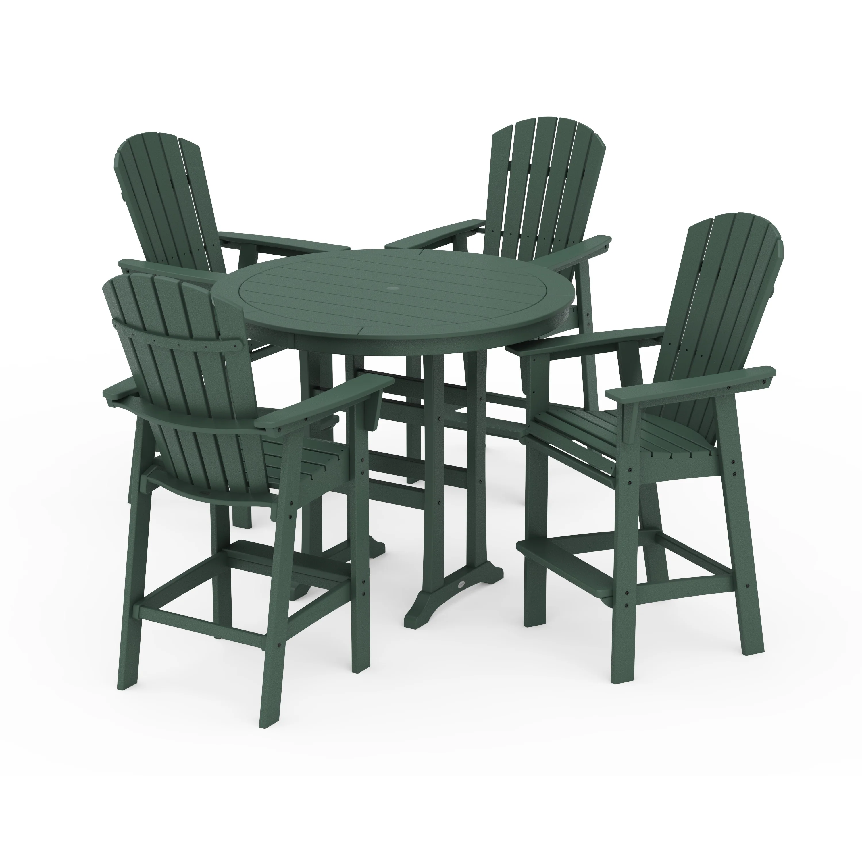 Nautical Curveback Adirondack 5-Piece Round Trestle Bar Set - Image 23