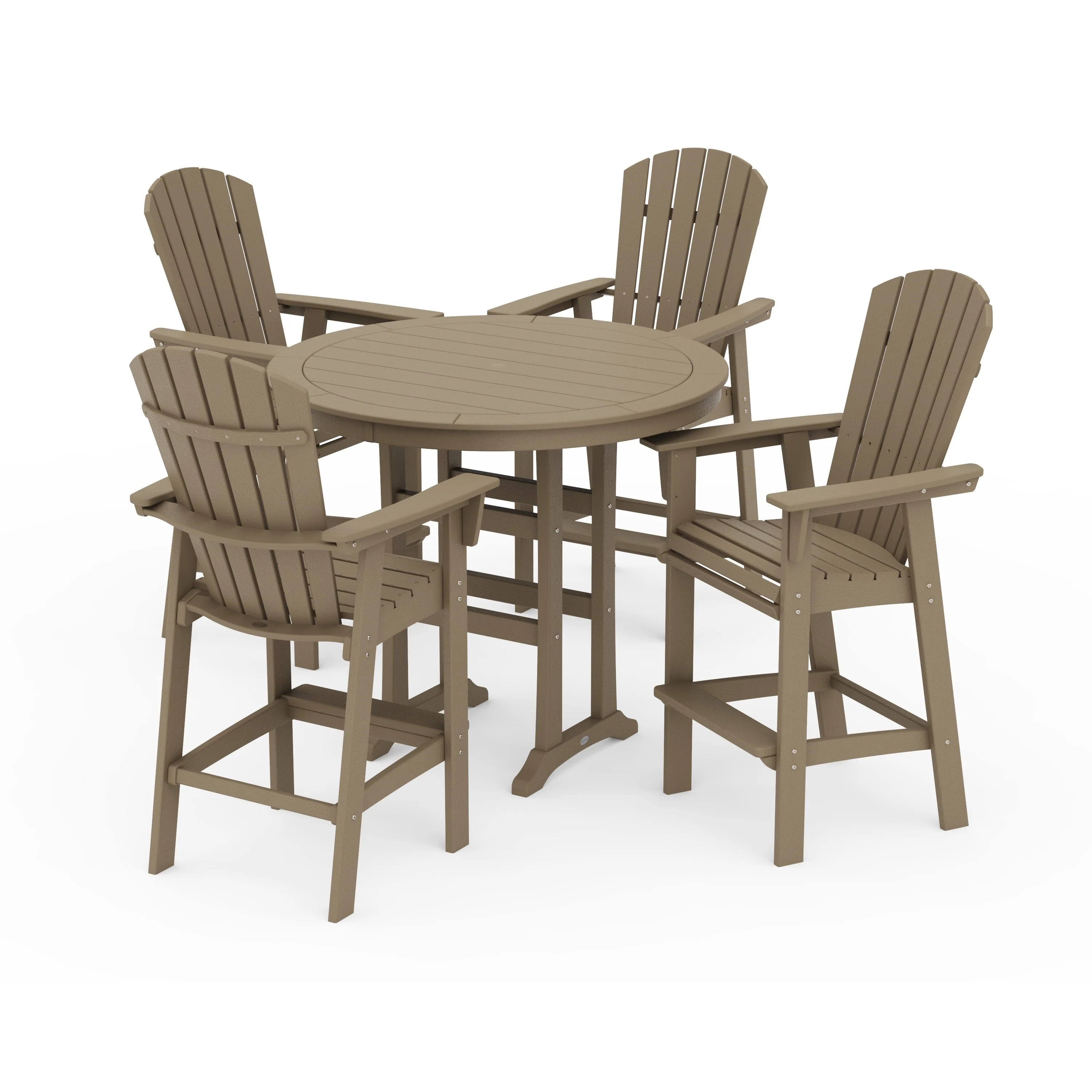 Nautical Curveback Adirondack 5-Piece Round Trestle Bar Set - Image 29