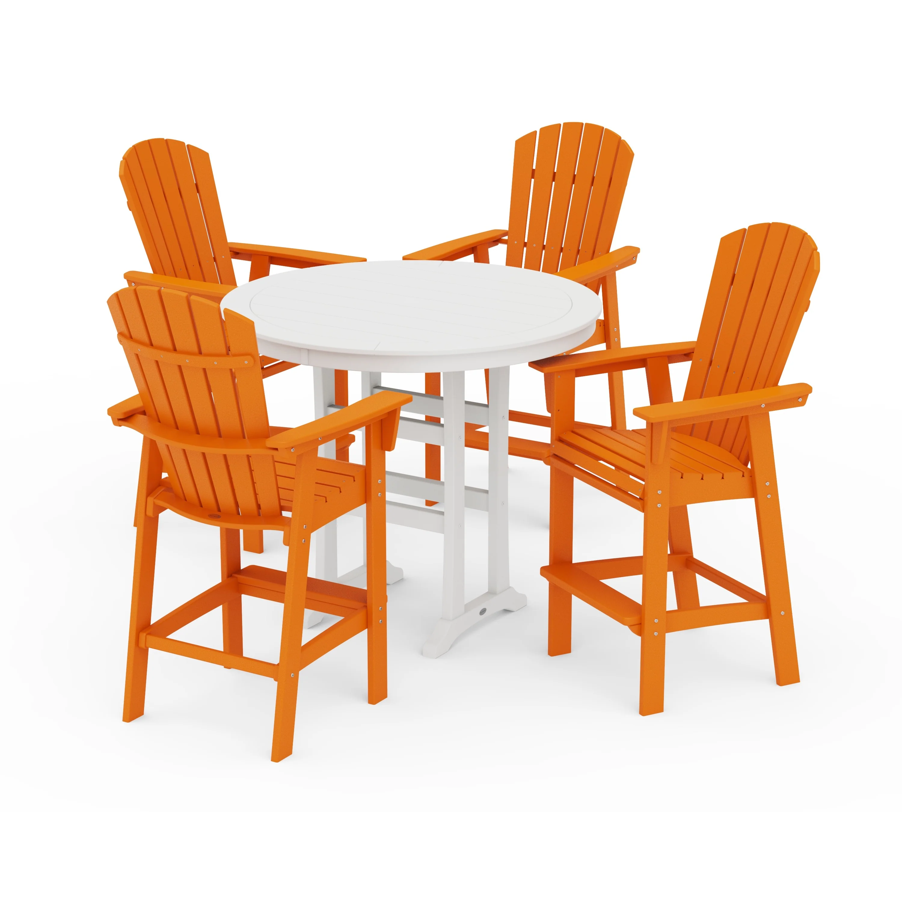Nautical Curveback Adirondack 5-Piece Round Trestle Bar Set - Image 30