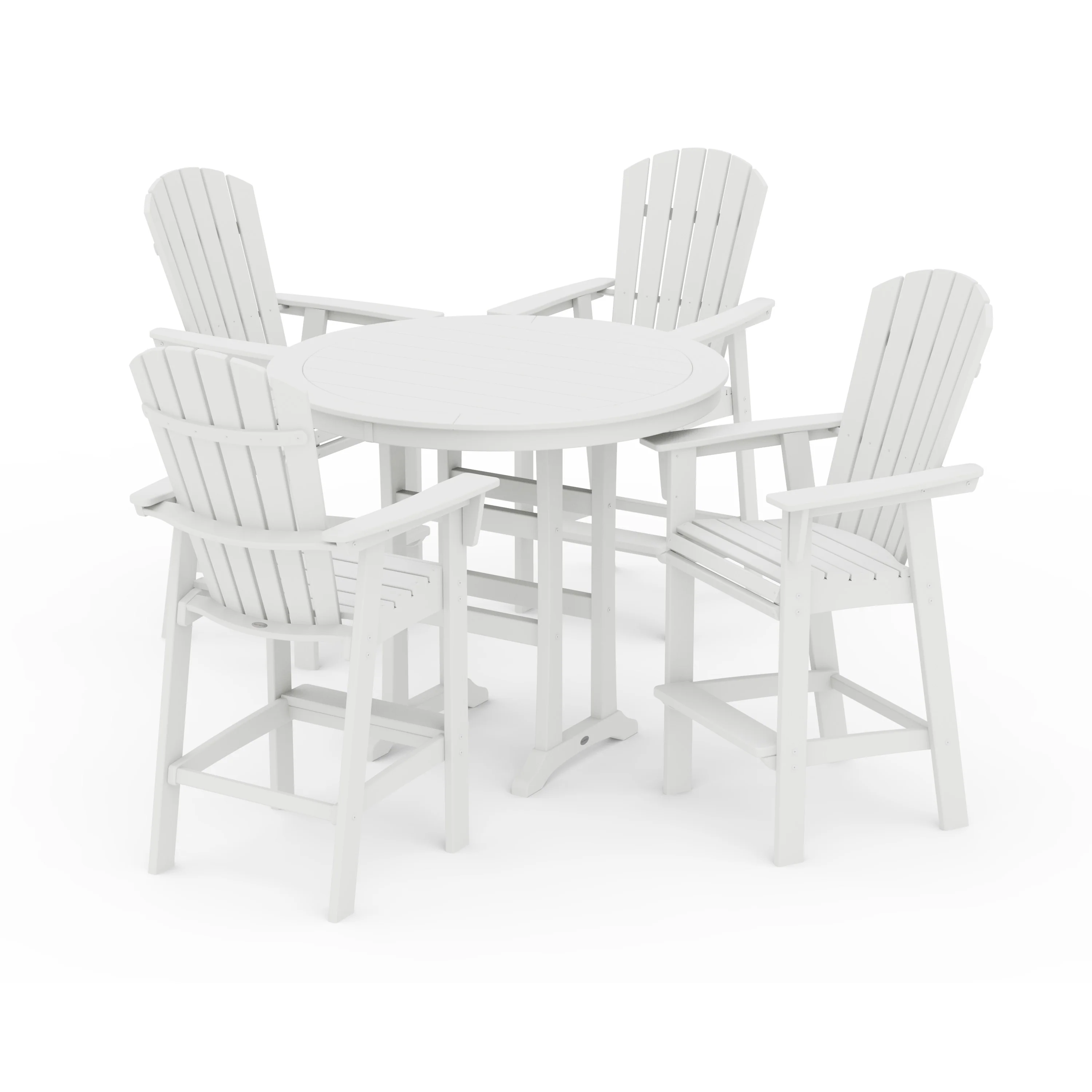 Nautical Curveback Adirondack 5-Piece Round Trestle Bar Set - Image 31