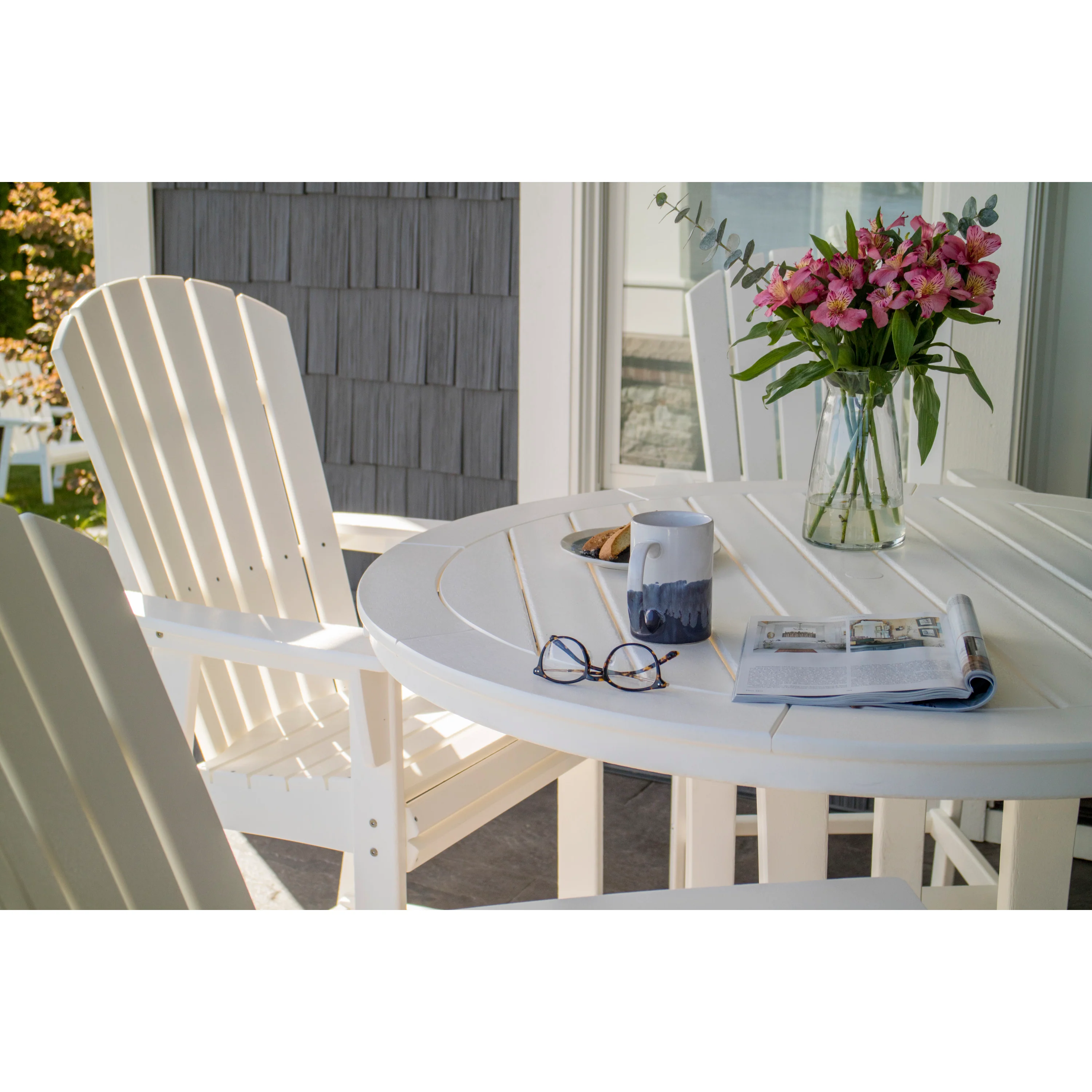 Nautical Curveback Adirondack 5-Piece Round Trestle Bar Set - Image 4