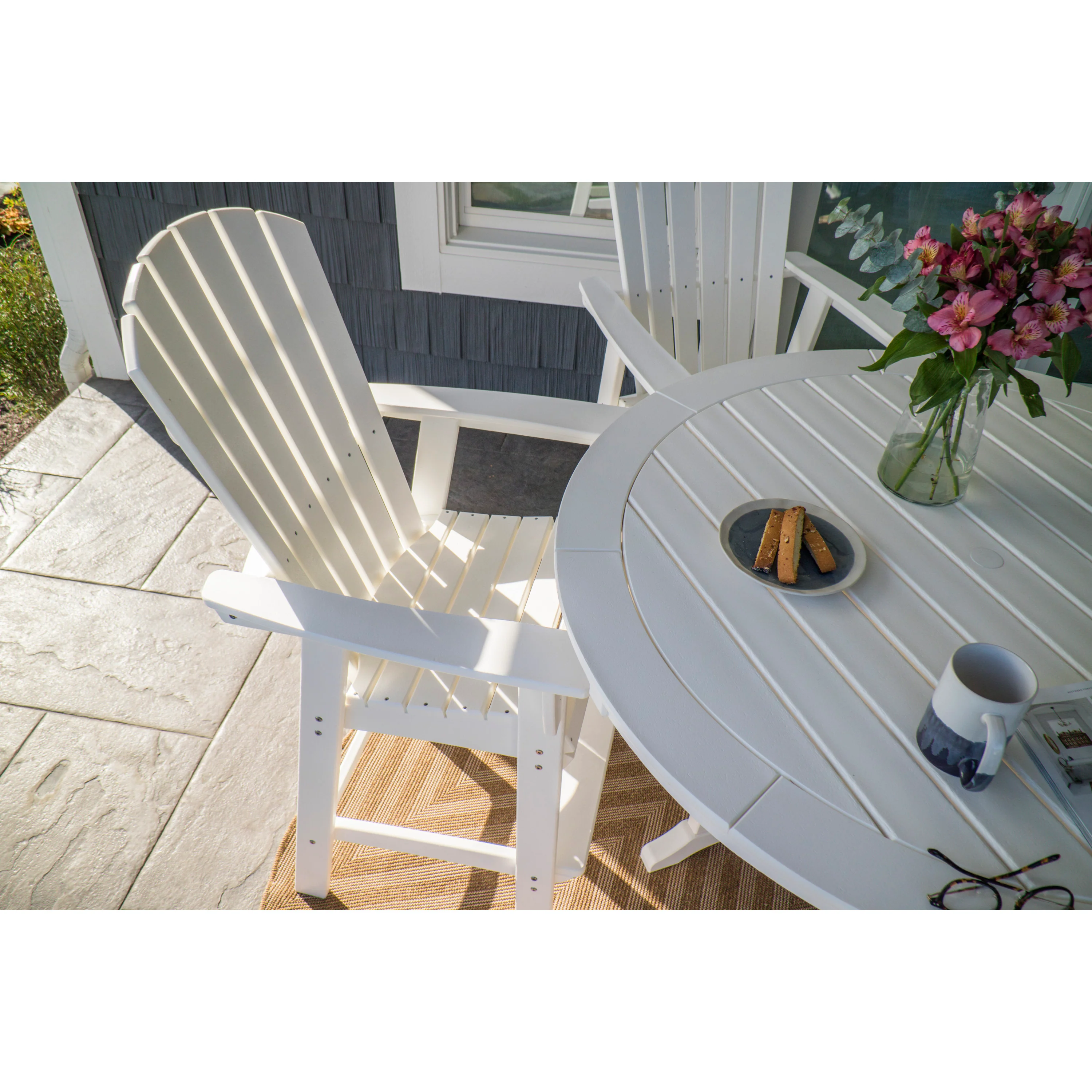 Nautical Curveback Adirondack 5-Piece Round Trestle Bar Set - Image 6