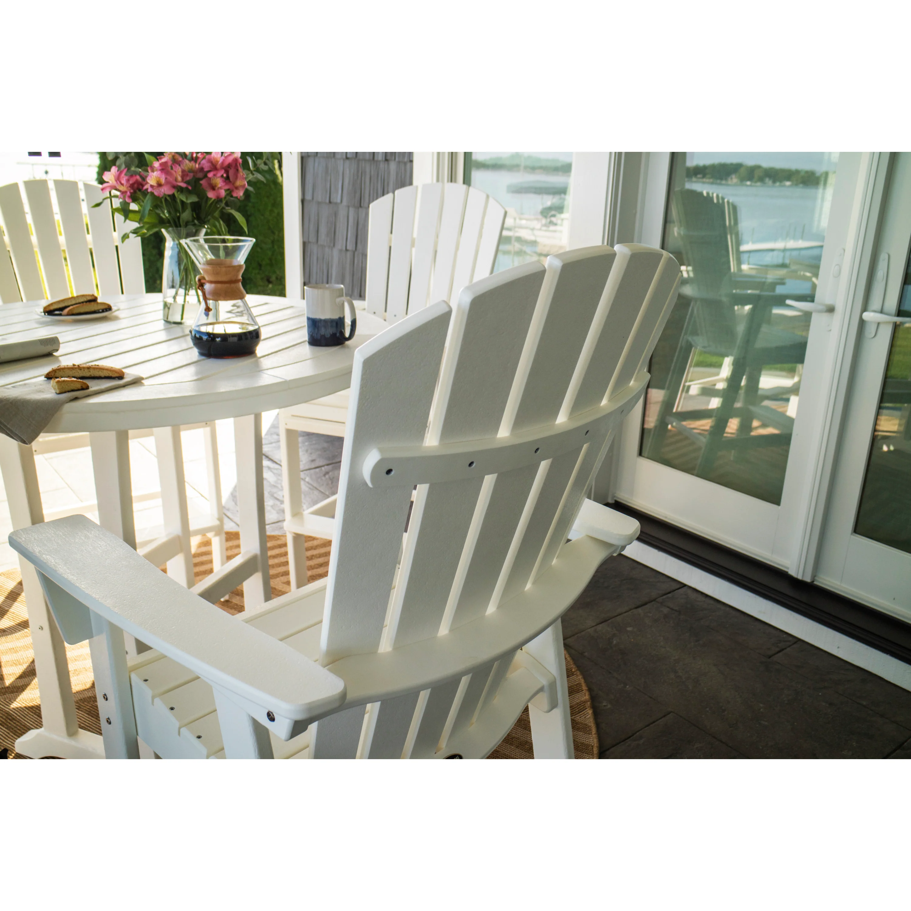 Nautical Curveback Adirondack 5-Piece Round Trestle Bar Set - Image 7