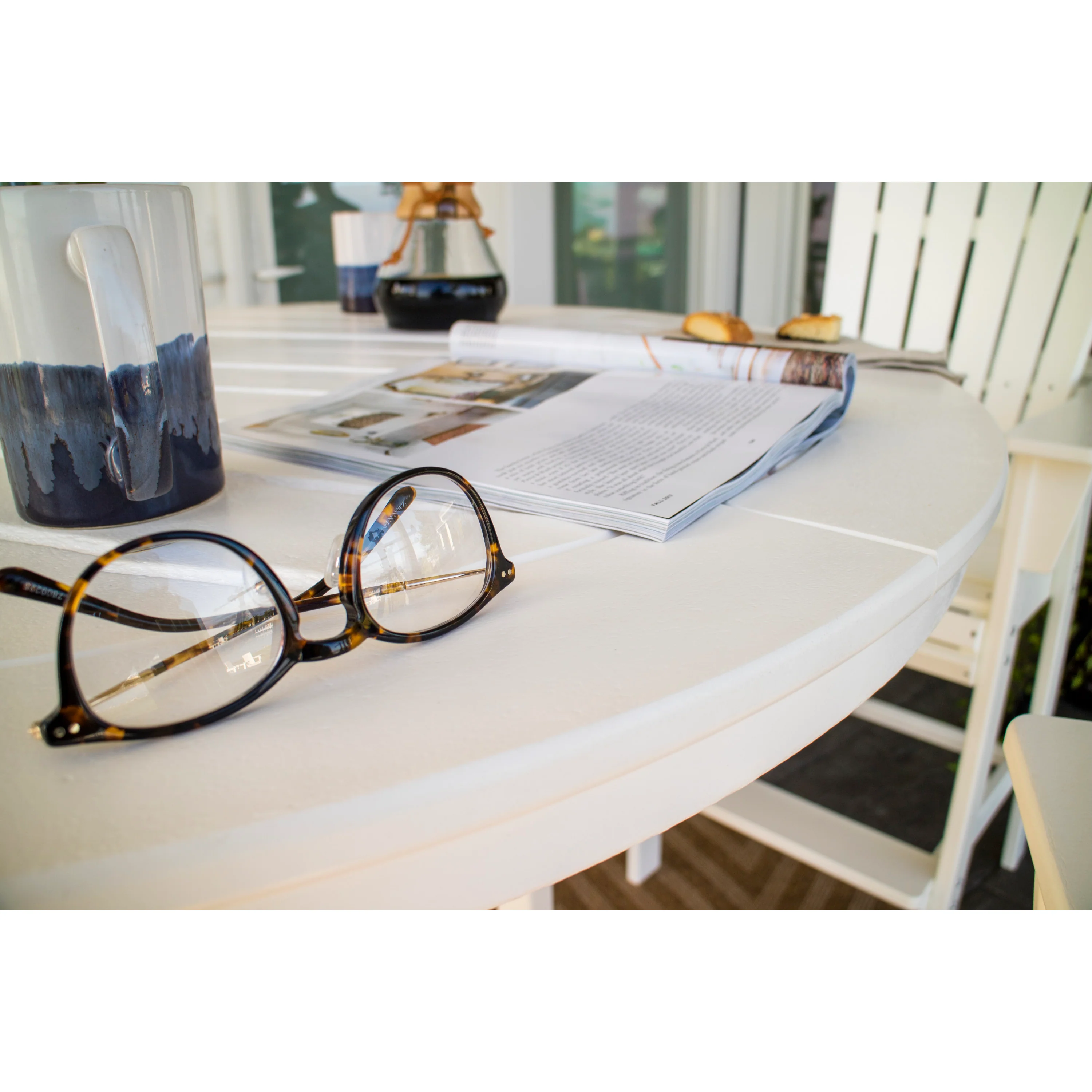 Nautical Curveback Adirondack 5-Piece Round Trestle Bar Set - Image 9