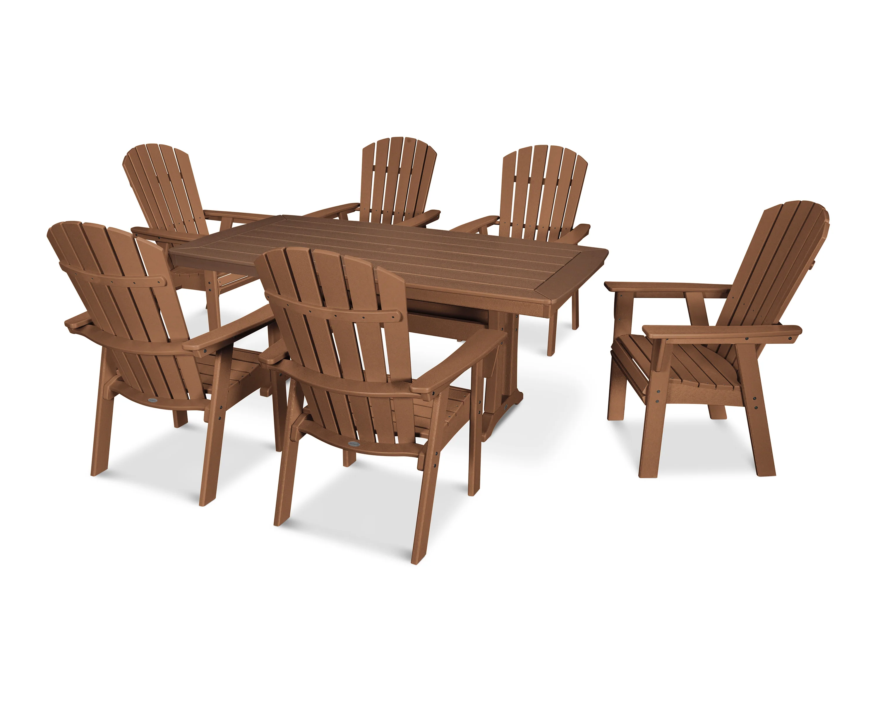 Nautical Curveback Adirondack 7-Piece Dining Set with Trestle Legs - Image 16