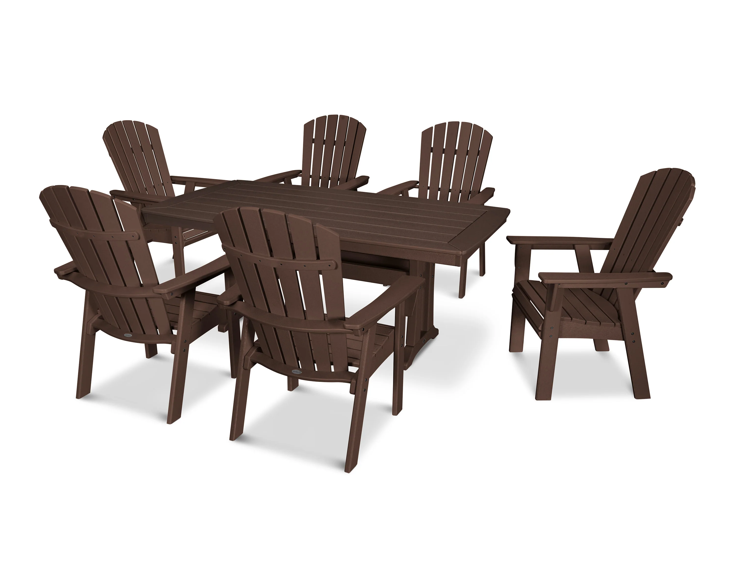 Nautical Curveback Adirondack 7-Piece Dining Set with Trestle Legs - Image 22