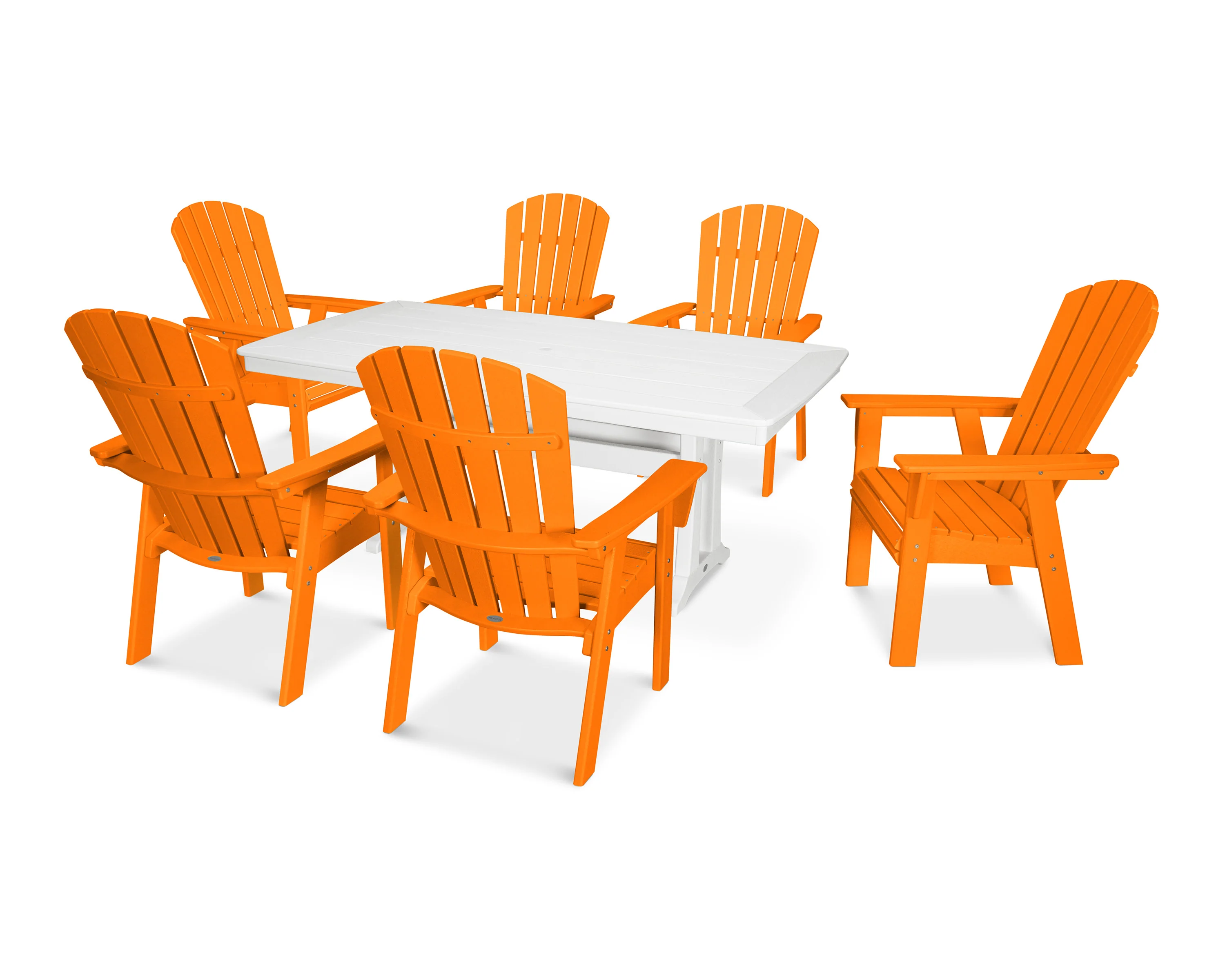 Nautical Curveback Adirondack 7-Piece Dining Set with Trestle Legs - Image 25