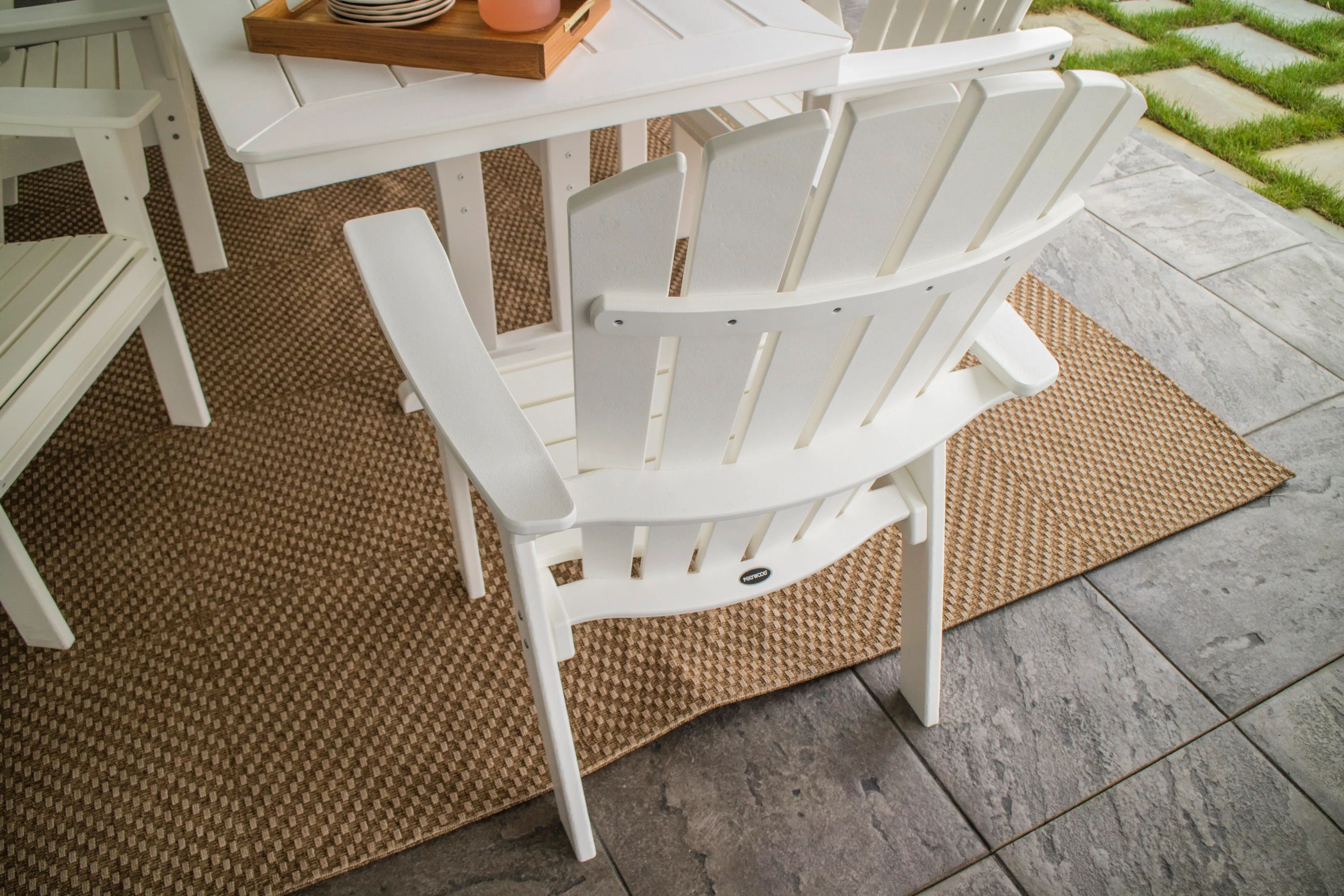 Nautical Curveback Adirondack 7-Piece Dining Set with Trestle Legs - Image 5
