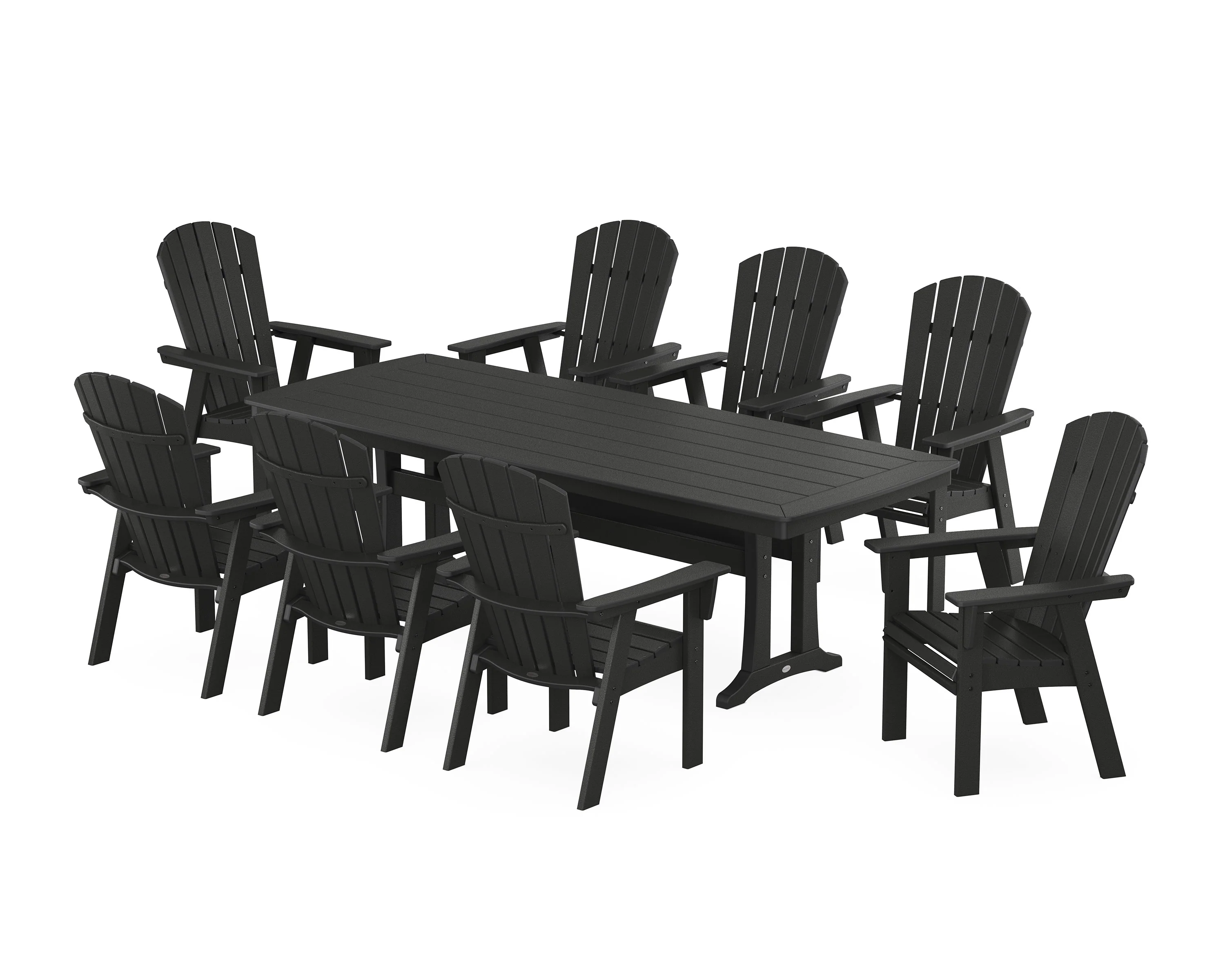 Nautical Curveback Adirondack 9-Piece Dining Set with Trestle Legs - Image 12