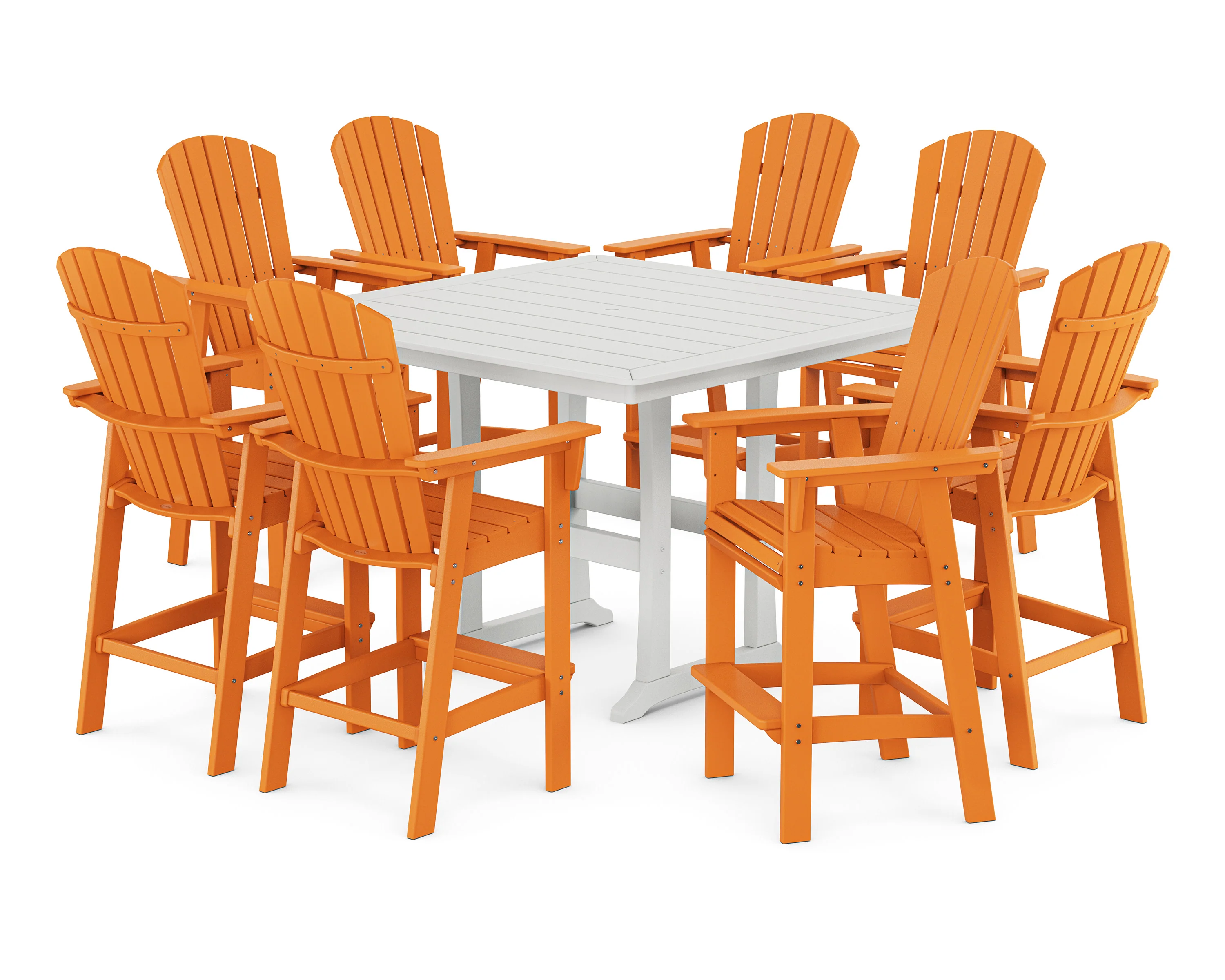 Nautical Curveback Adirondack 9-Piece Trestle Bar Set - Image 13
