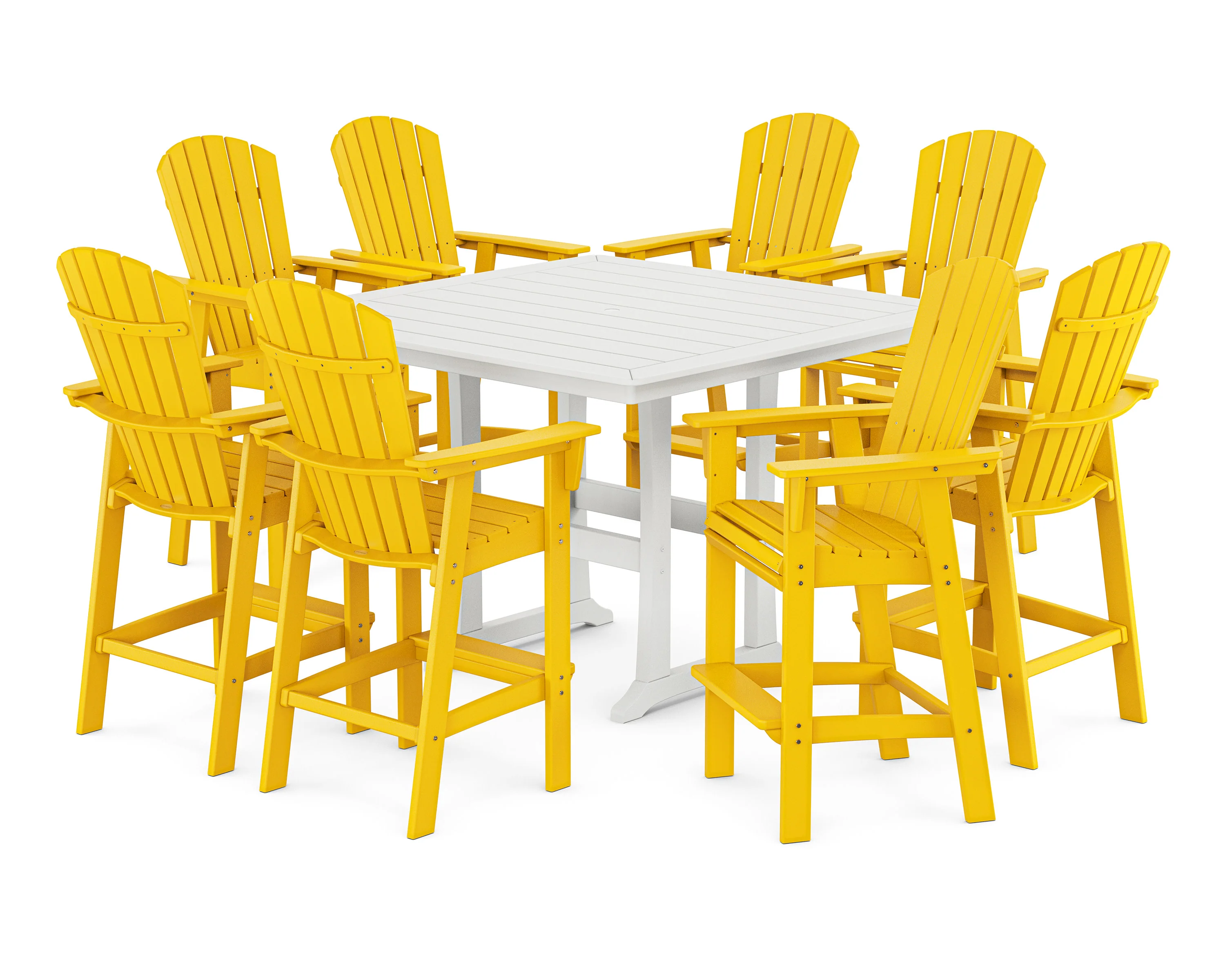 Nautical Curveback Adirondack 9-Piece Trestle Bar Set - Image 14