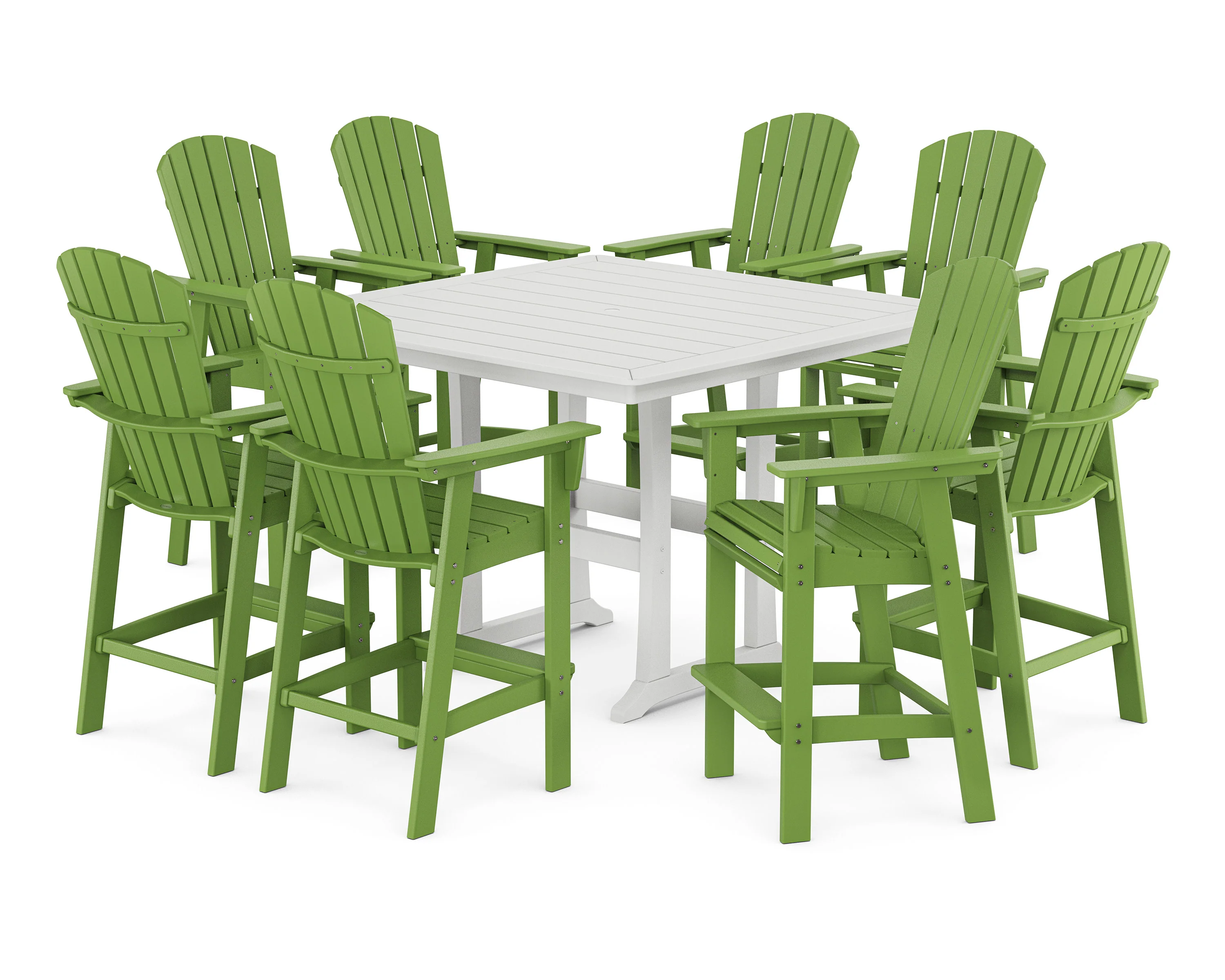 Nautical Curveback Adirondack 9-Piece Trestle Bar Set - Image 15