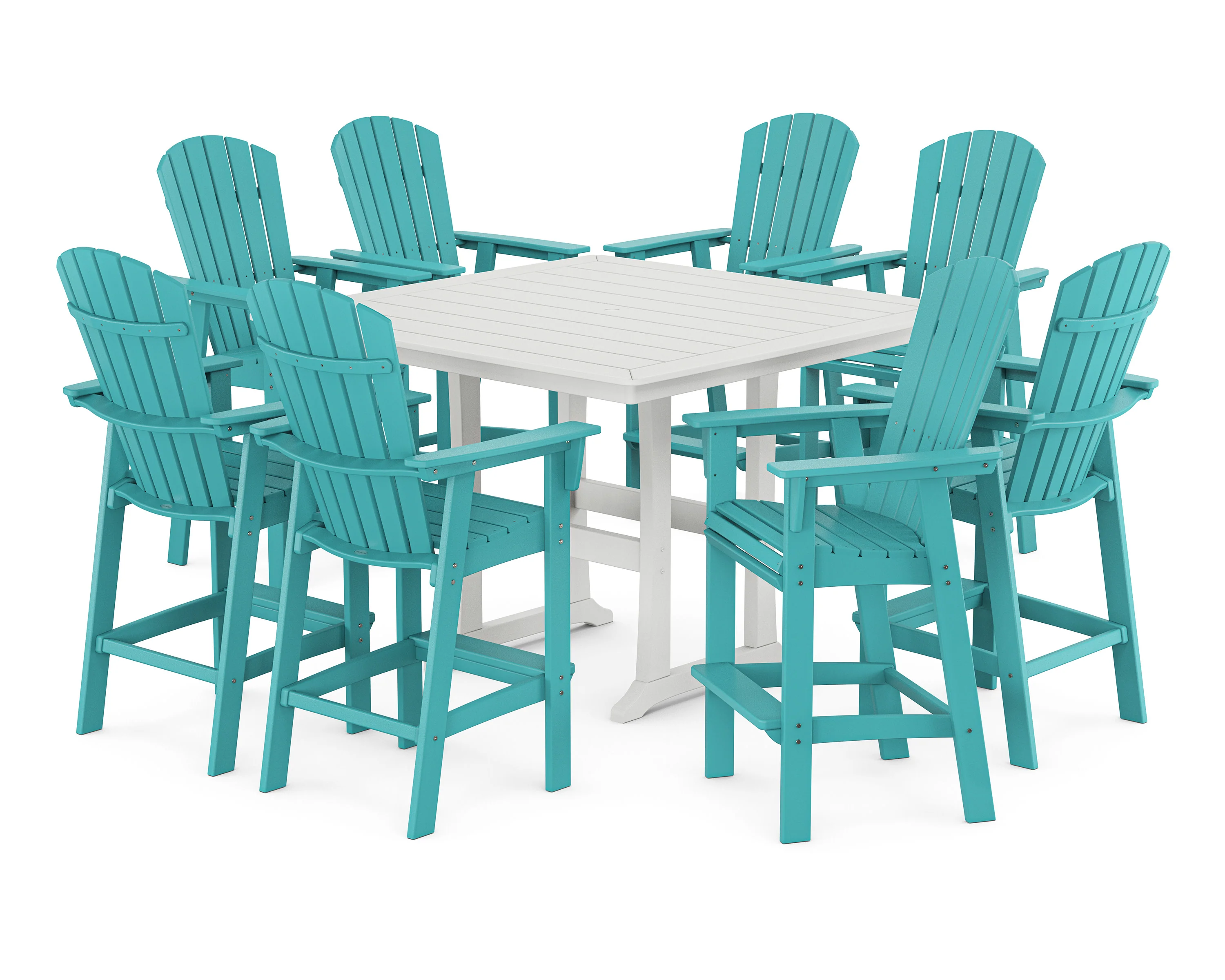 Nautical Curveback Adirondack 9-Piece Trestle Bar Set - Image 16