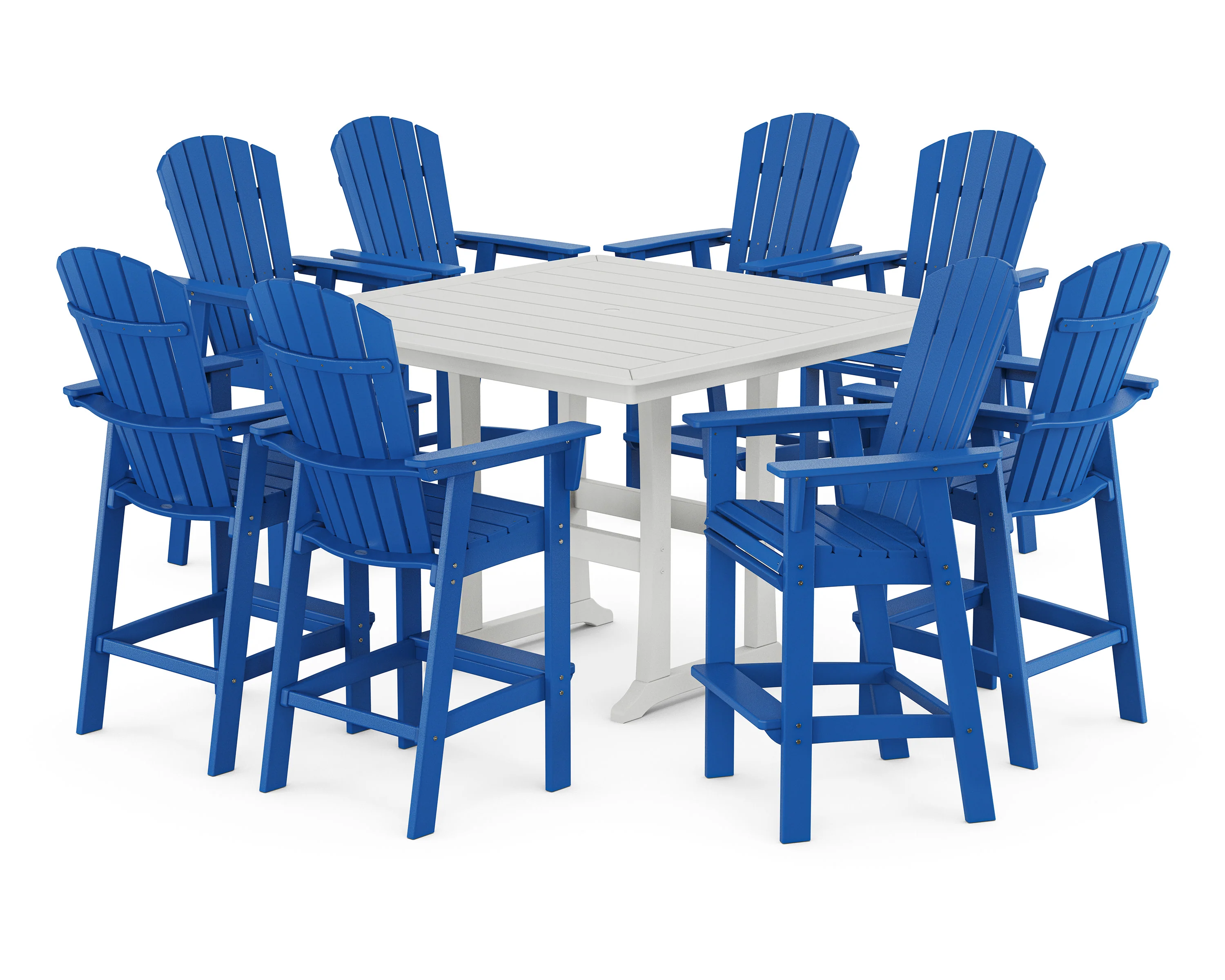 Nautical Curveback Adirondack 9-Piece Trestle Bar Set - Image 18