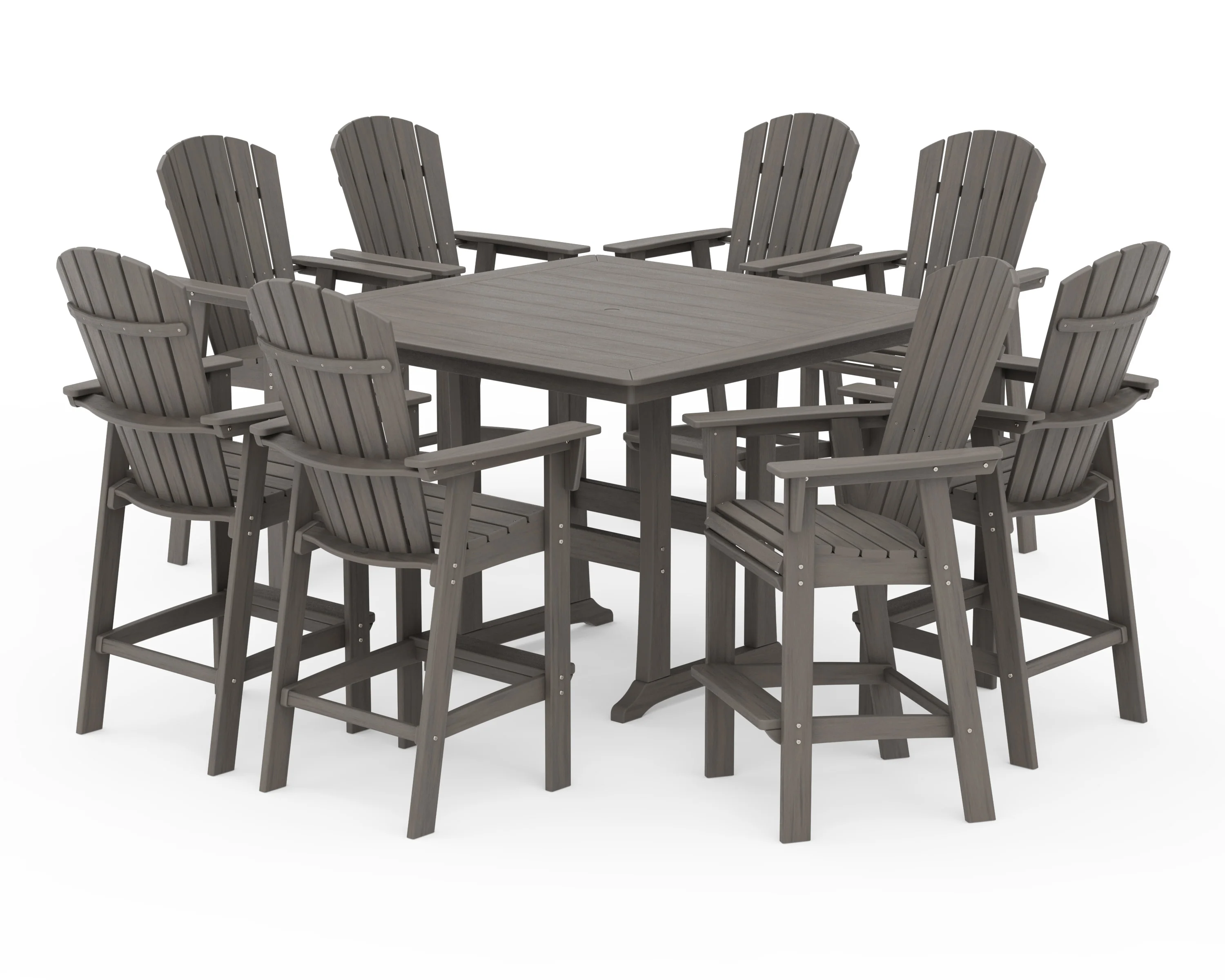 Nautical Curveback Adirondack 9-Piece Trestle Bar Set - Image 20