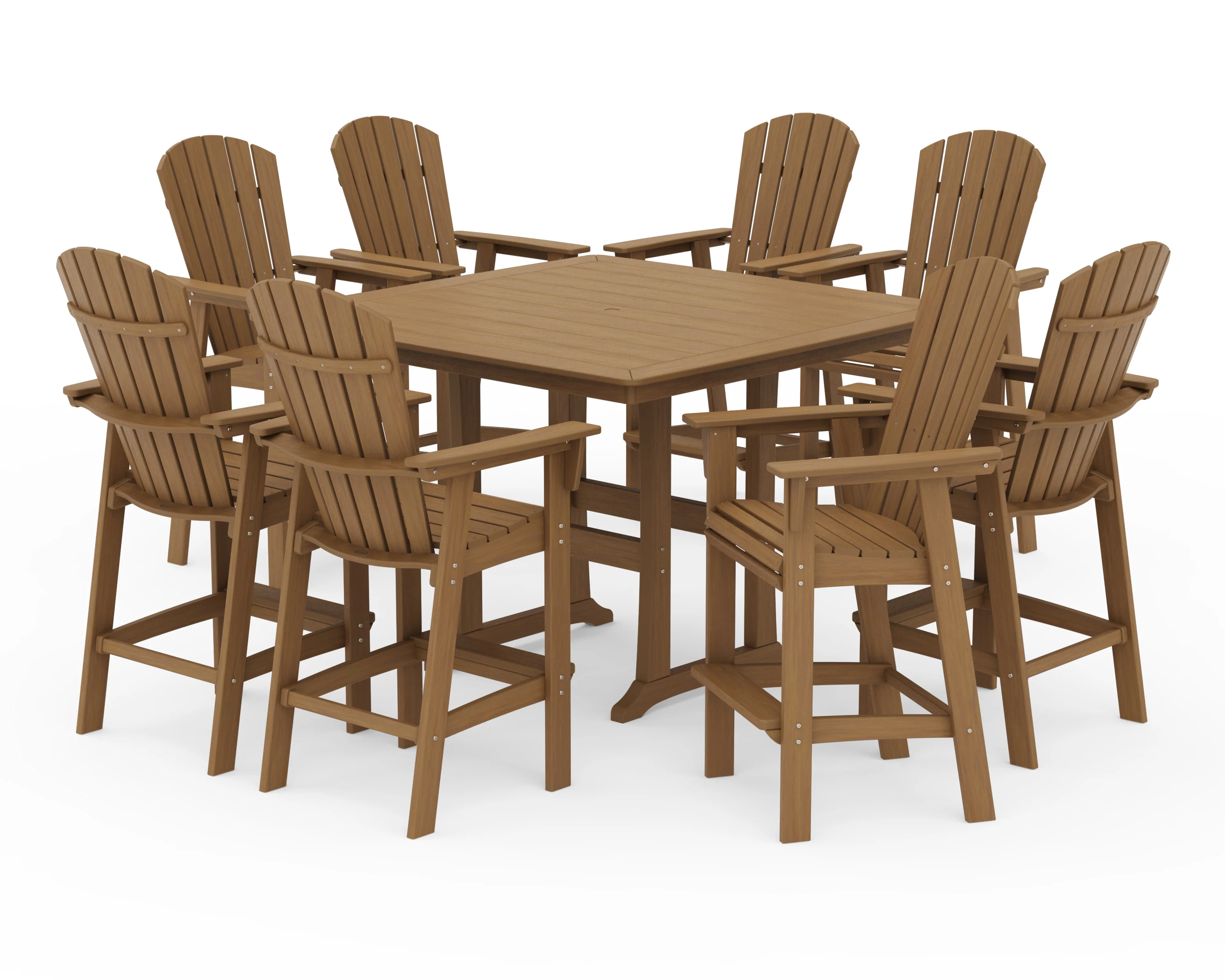 Nautical Curveback Adirondack 9-Piece Trestle Bar Set - Image 22