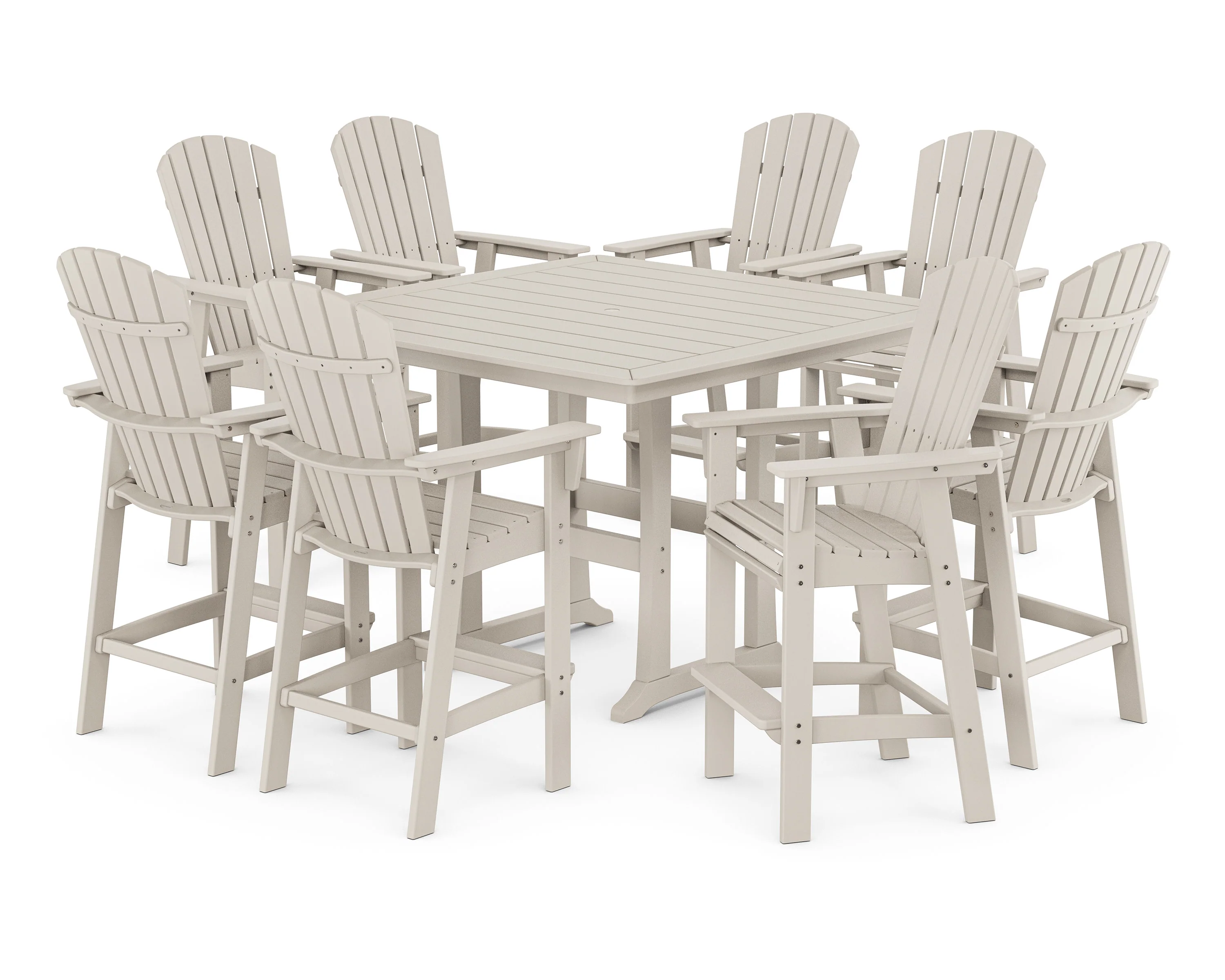 Nautical Curveback Adirondack 9-Piece Trestle Bar Set - Image 4